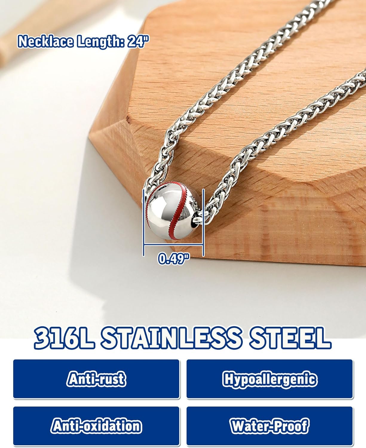 PINKDODO Baseball Necklace Gifts for Boys 8-12-14 Baseball Christmas Stocking Stuffers - Image 4