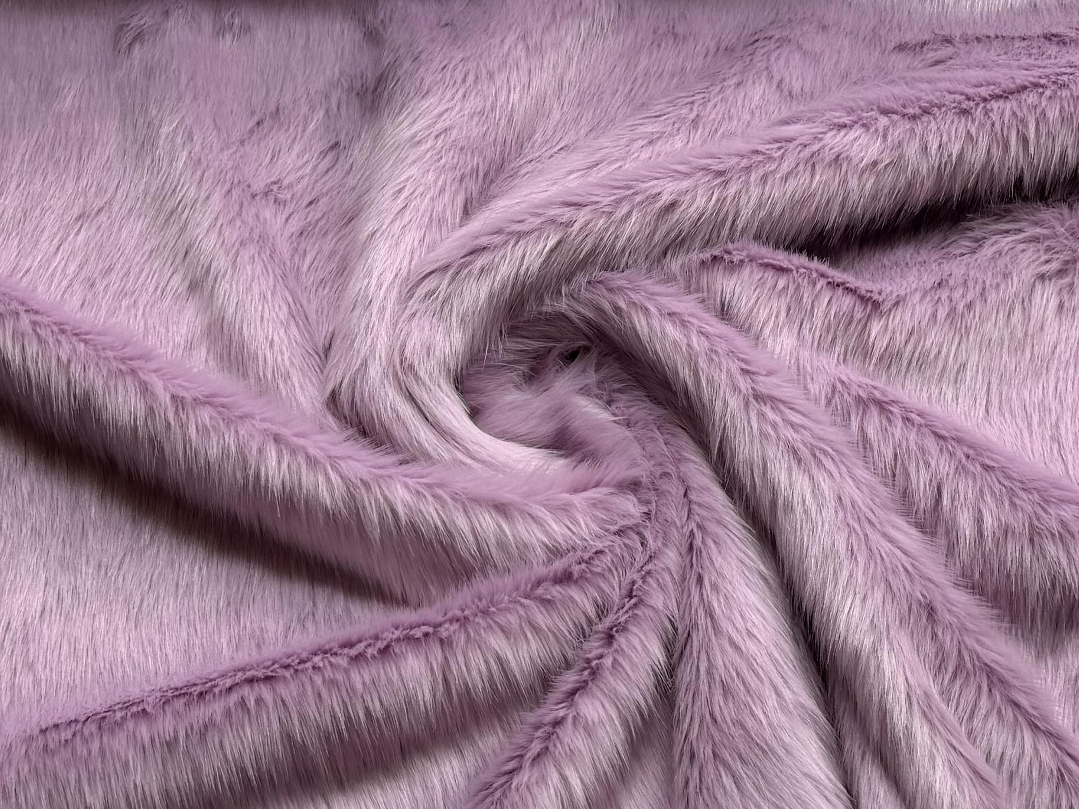 Super Luxury Faux Fur Fabric Material Long Pile Light Lilac 10MTR