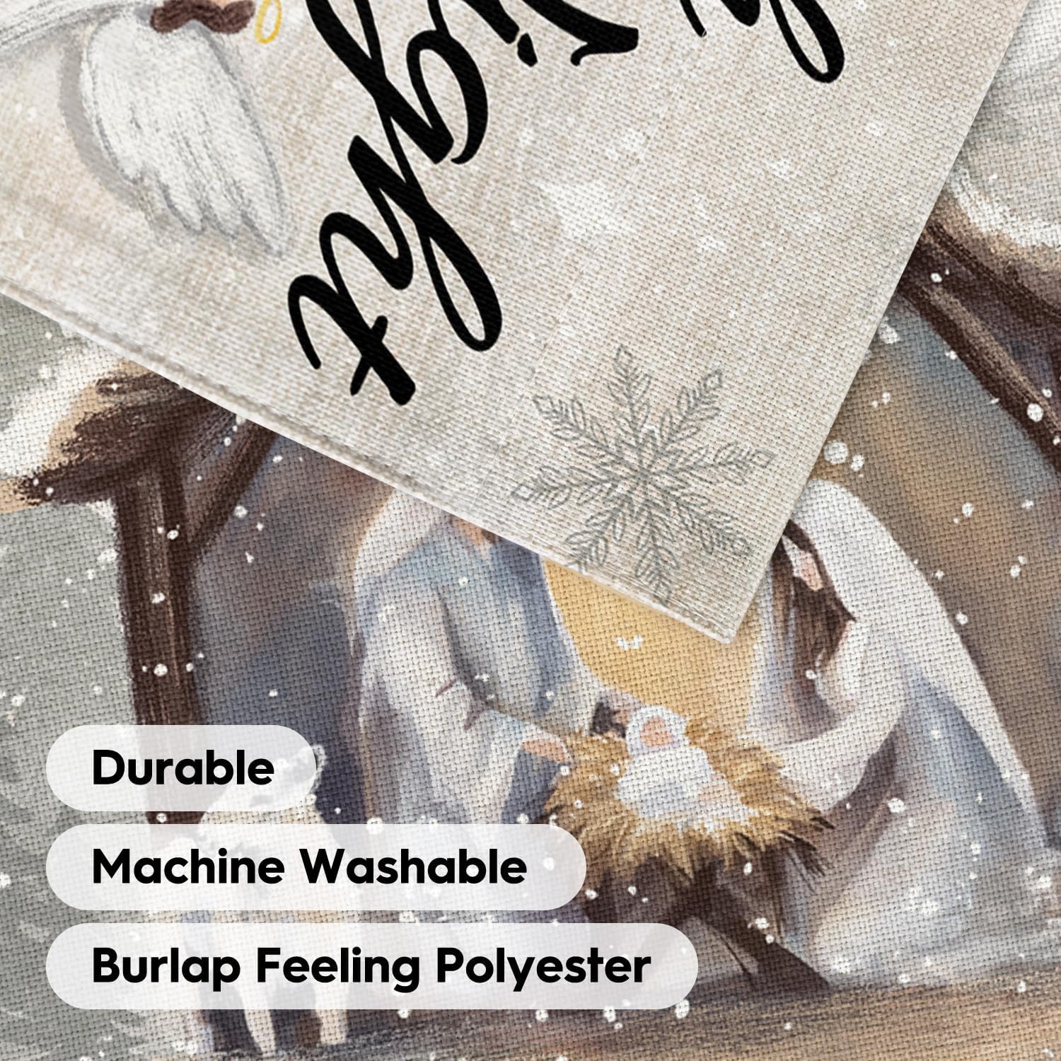 AVOIN colorlife Christmas Nativity Garden Flag 12x18 Inch Double Sided Outside, Oh Holy Night Jesus Winter Holiday Yard Outdoor Flag - Image 7