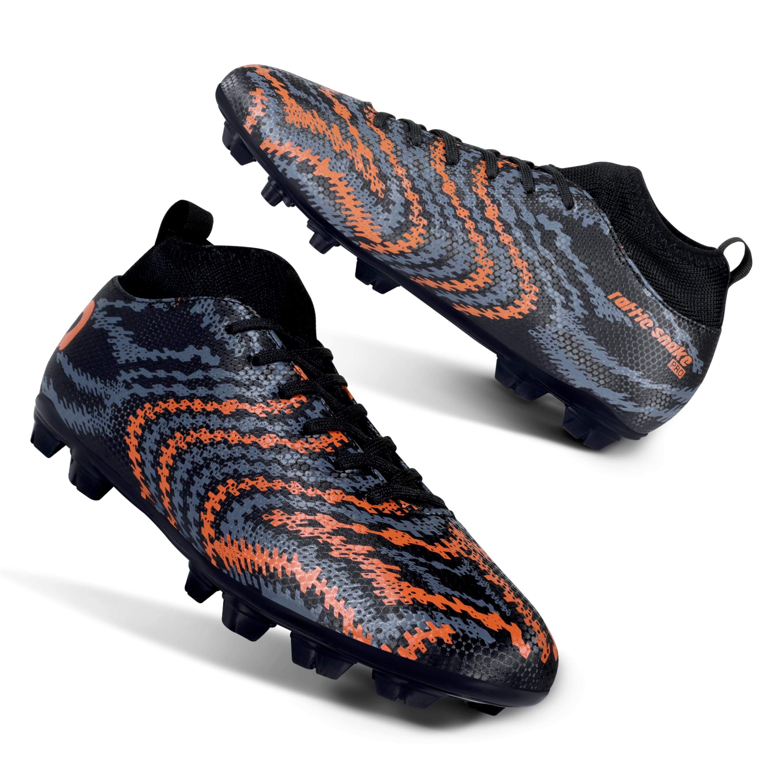 Aivin Pro Rattle Snake Football Stud Black/Orange Football Shoes for Men (B0CW1NKNG2) Amazon Price History, Amazon Price Tracker