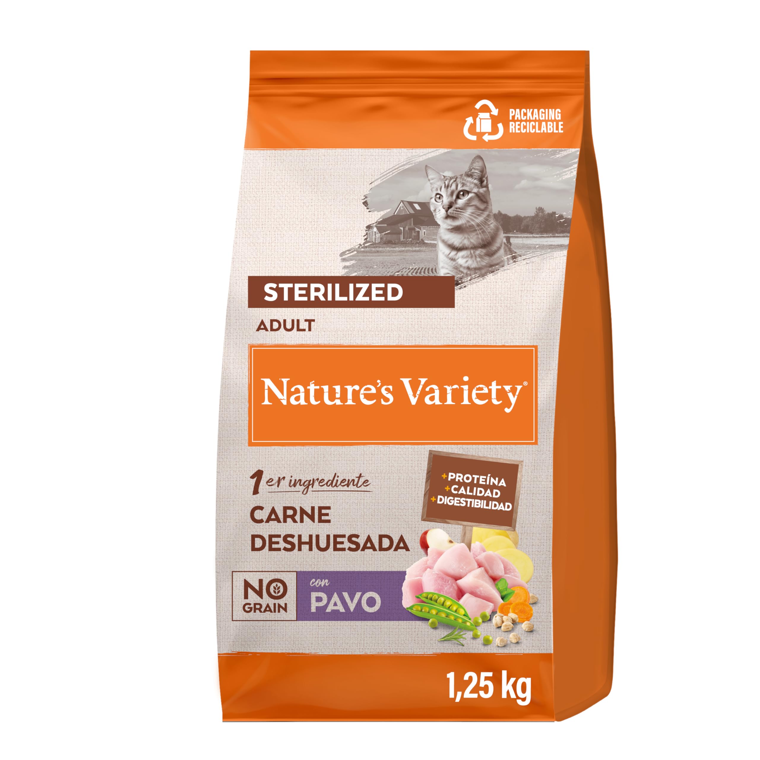 Nature's Variety No Grain Sterilized Cat Food with Turkey - 1.25 kg
