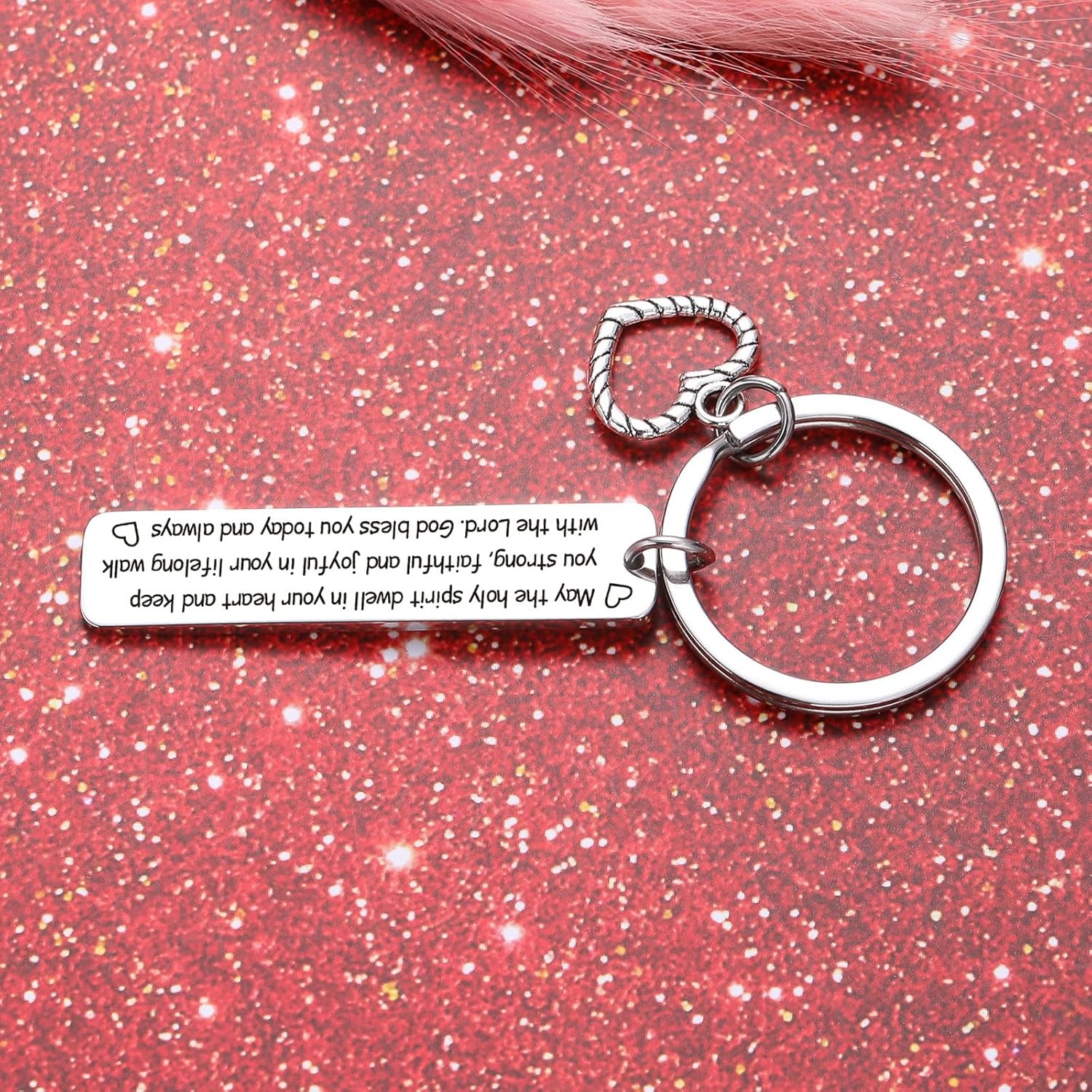ZQEOU Christian Women Keychain Christian Prayer Keychain Religious Gift Inspirational Quote Keychain - Image 5