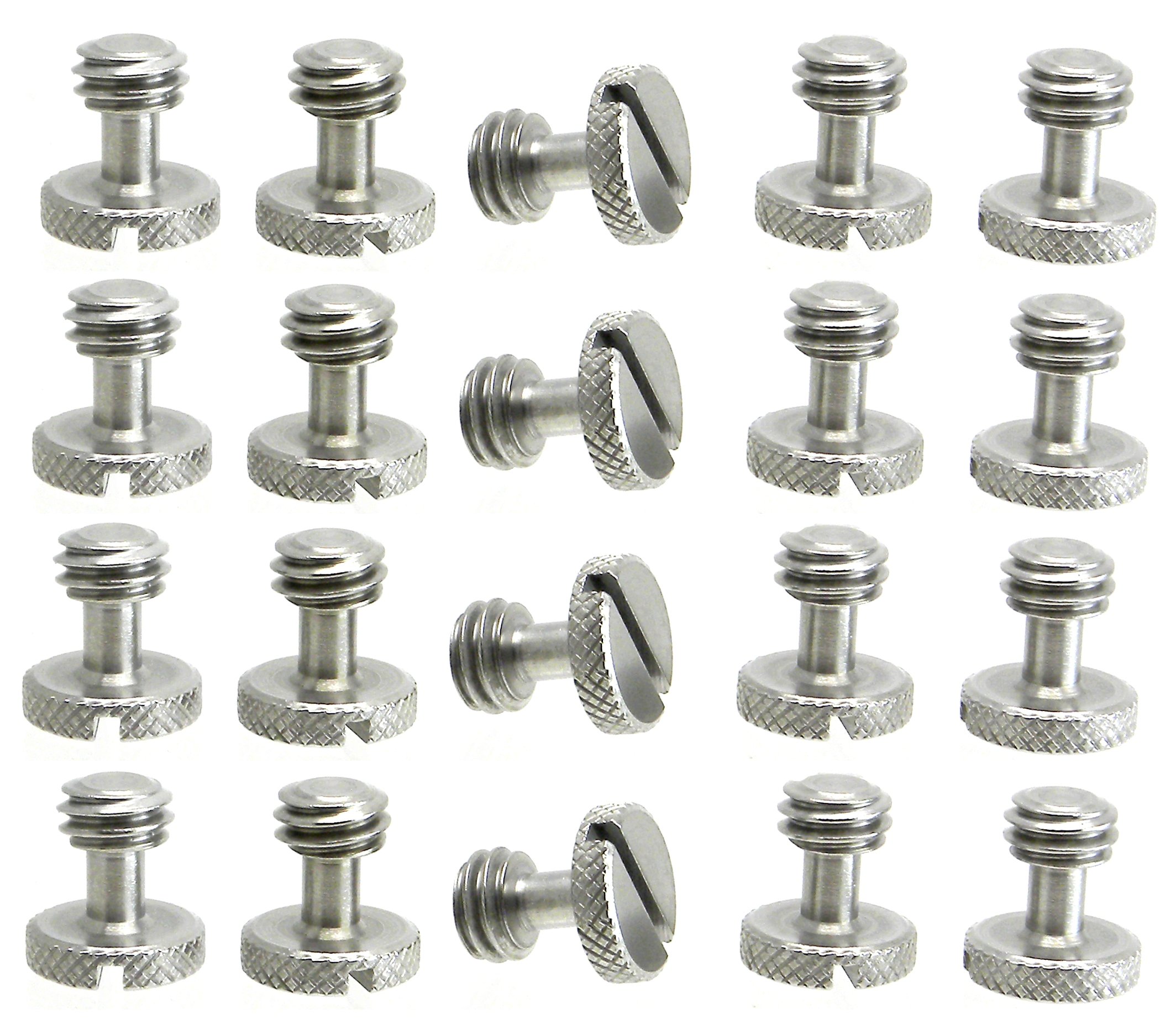 Steel Screws 3/8" Tripod Quick Release QR Plate Camera Flathead Slot Stainless SS Ideal for Manfrotto/Sachtler (20)