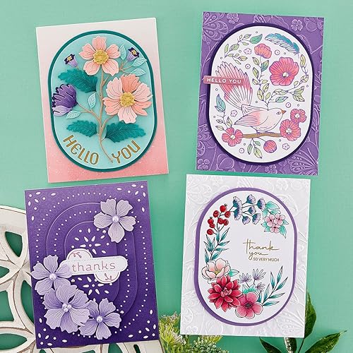 Miniatura 7 de SPELLBINDERS PAPERCRAFTS, INC Spellbinders - Colección de troqueles grabados, ovalada con estilo Hello You Floral, metal