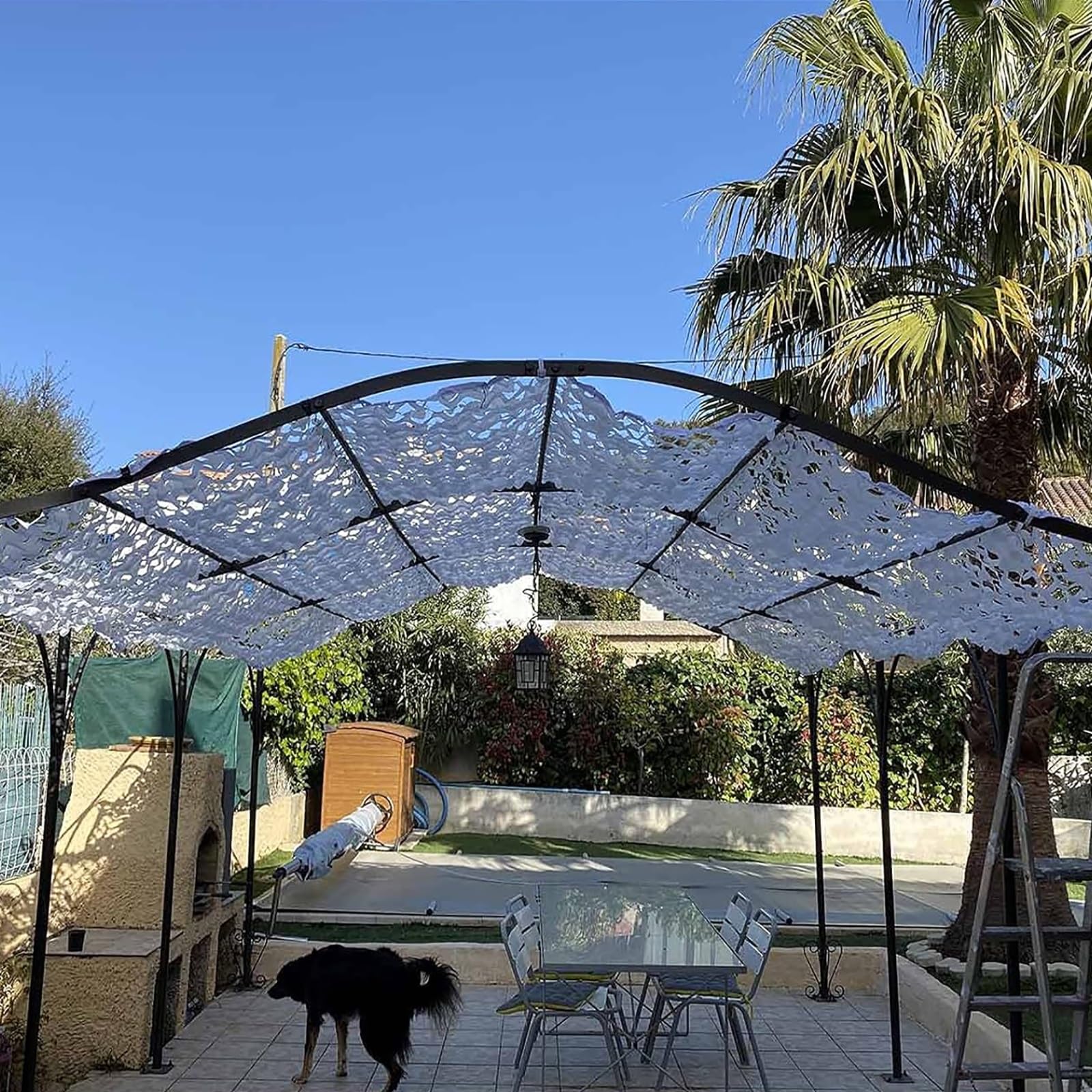 Filet de camouflage de 12x16m pour la chasse, l'ombrage de terrasse et la déco extérieure