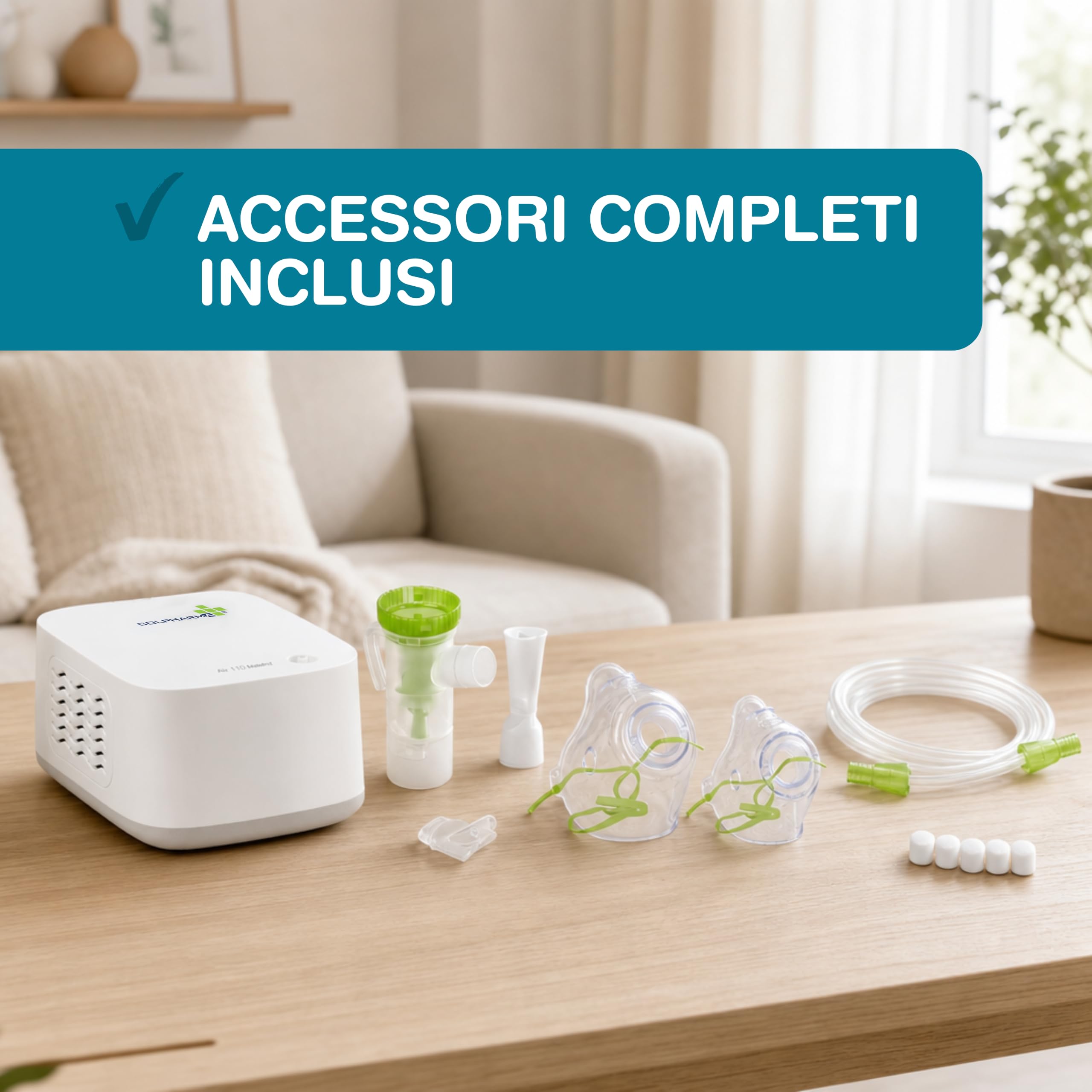 Colpharma Air 110 Family Aerosol per Uso Occasionale – Apparecchio per Aerosolterapia Domestica