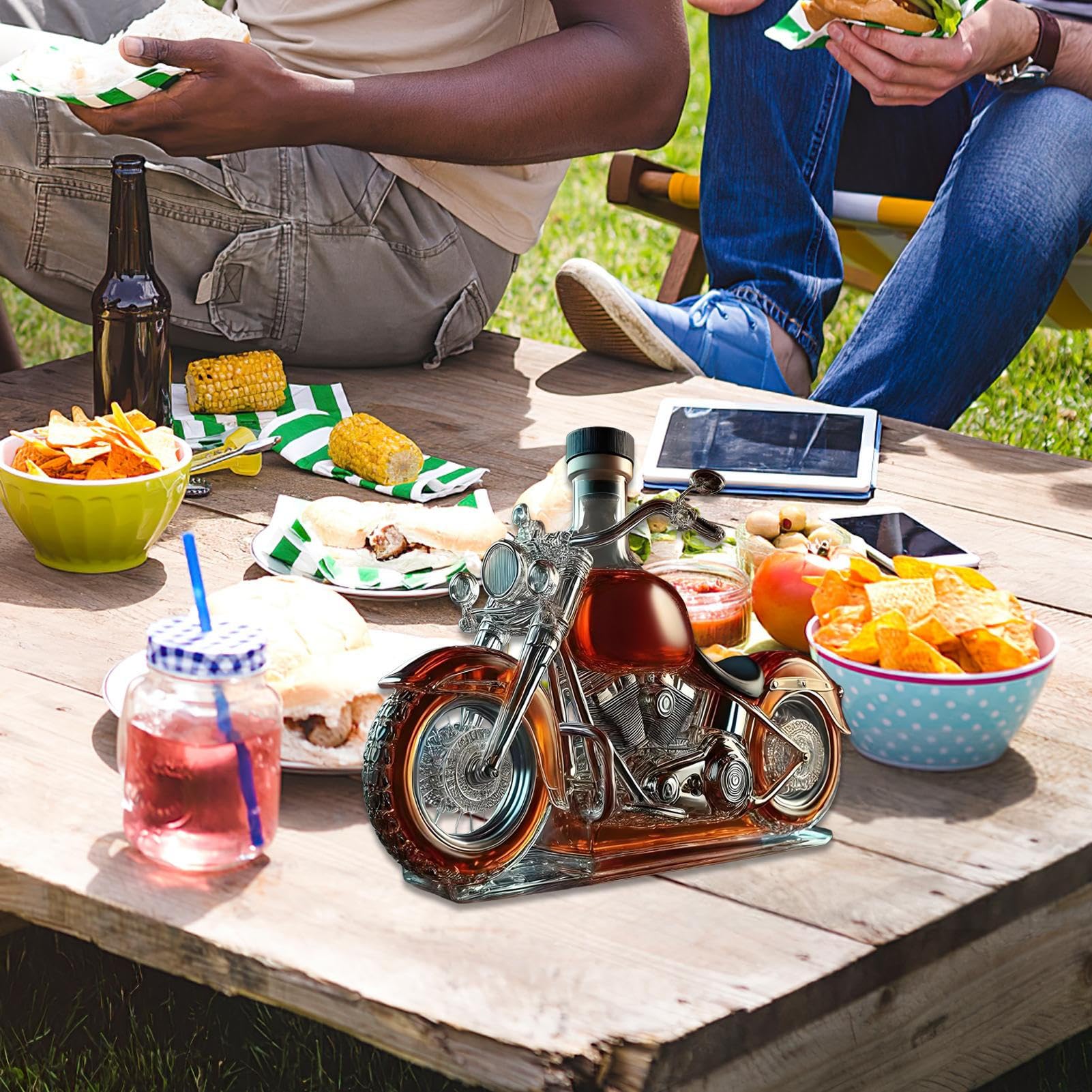 Karafka do whisky Cruiser Motorbike, unikalny prezent urodzinowy, rocznicowy, wprowadzenie si? do domu dla niego, m??a, dziadka, zestaw karafek alkohol do wódki, szkockiej, burbonu, wina w