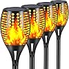 Solar Lights Upgraded, Waterproof Flickering Flames Torches Lights Outdoor Solar Spotlights Landscape Decoration Lighting Dusk to Dawn Auto OnOff Security Torch Light for Patio Driveway 4 4