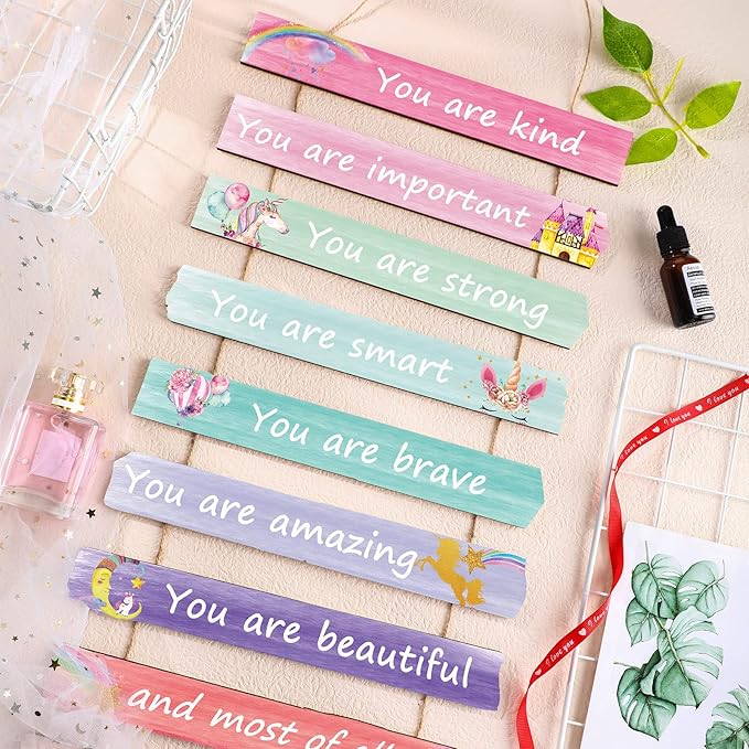 Set of 9 Unicorn Rainbow Motivational Wall Art Wall Decors