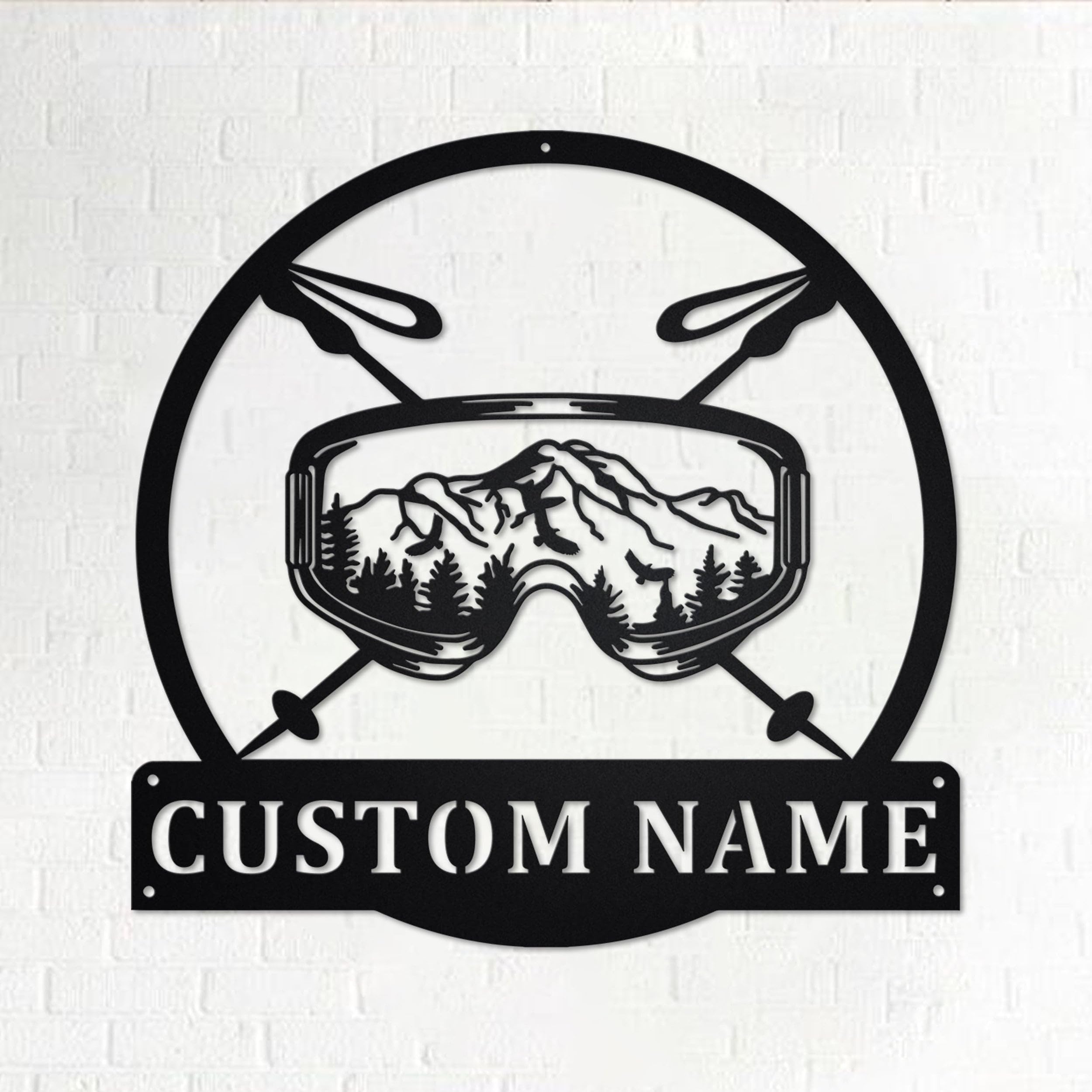 Custom Ski Goggles Metal Wall Art,Personalized Skier Name Sign Decoration For Room,Ski Goggles Home Decor,Custom Ski Goggles,Skiing Lover Housewarming Gift Door Hanger Indoor/Outdoor Plaque. : Home & Kitchen
