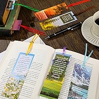 Vista 5 de Spakon 120 Pcs Landscape Bible Verse Inspirational Bookmarks Scripture Christian Motivational Bookmarks Encouragement Verse Page Marker with