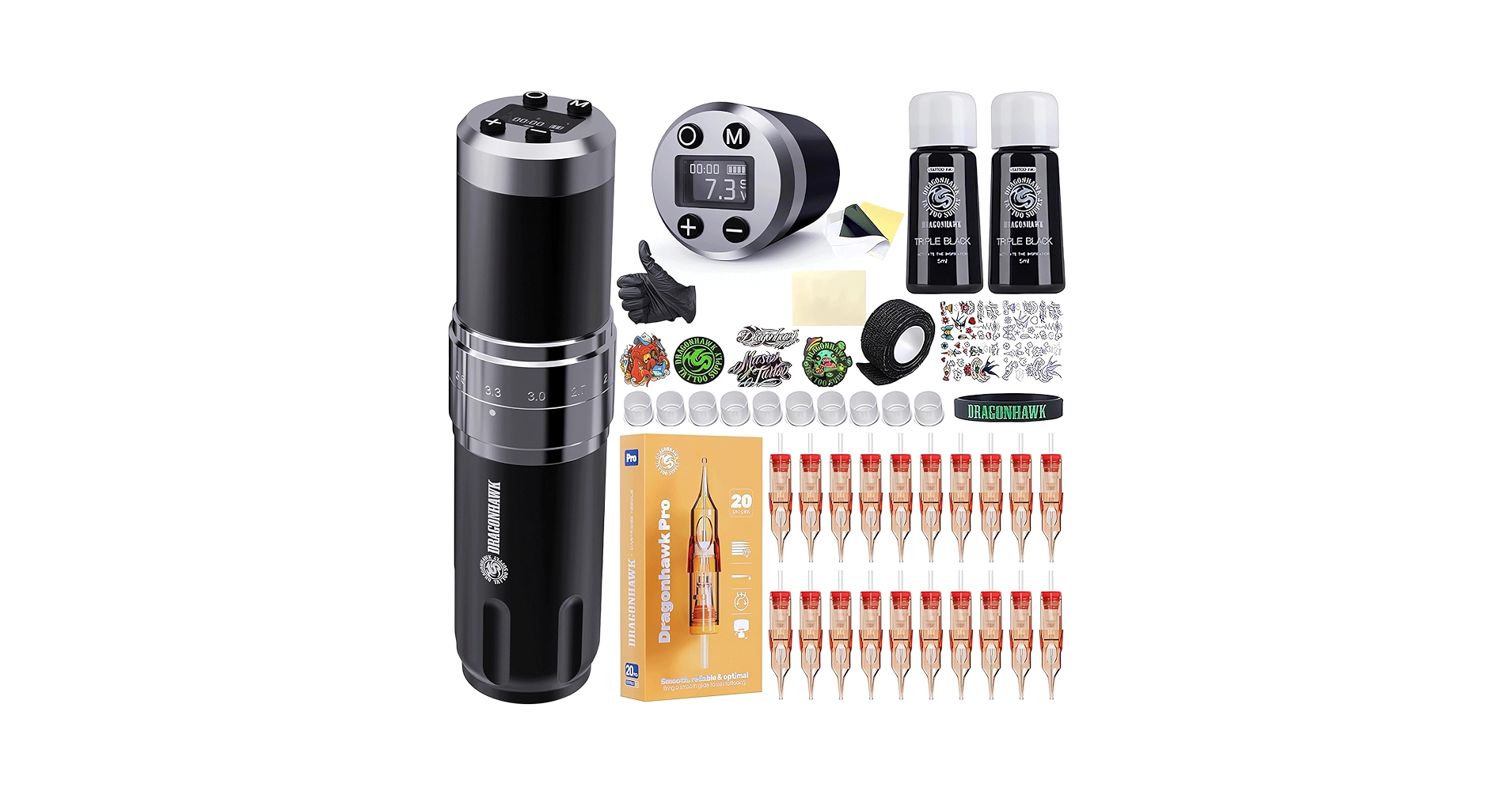 Drago hawk Wireless　tattoo machine 刺青 Dragonhawk Wireless Tattoo Pen Machine 2.8 MM Stroke | Atom