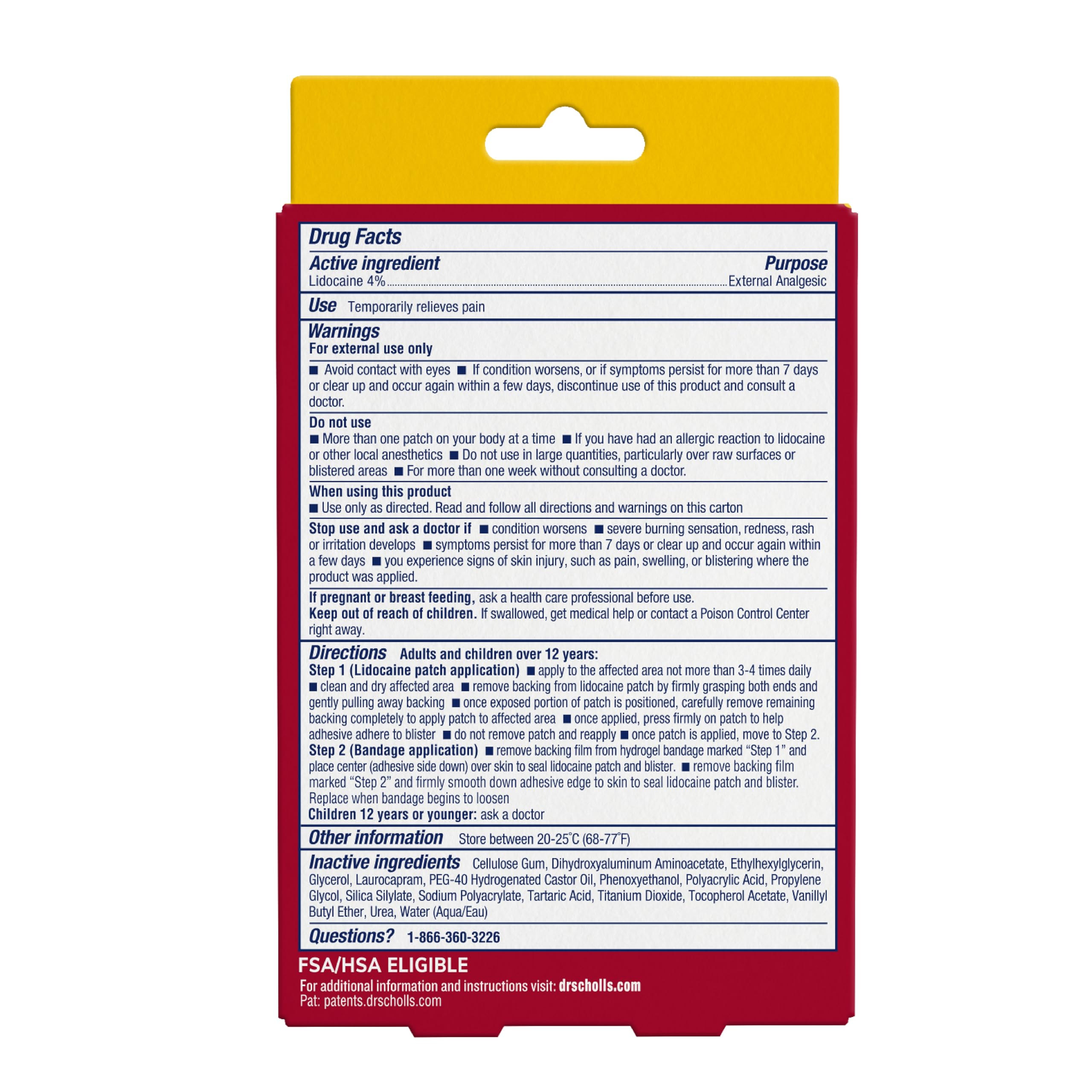 Dr. Scholl’s Blister Pain Relief Complete Kit, 8 ct - The Only Blister Treatment with an Active Pain Reliever, Seal & Heal Bandages with Hydrogel Technology, Blister Pads, 4% Lidocaine to Numb Pain — Amazon image 10