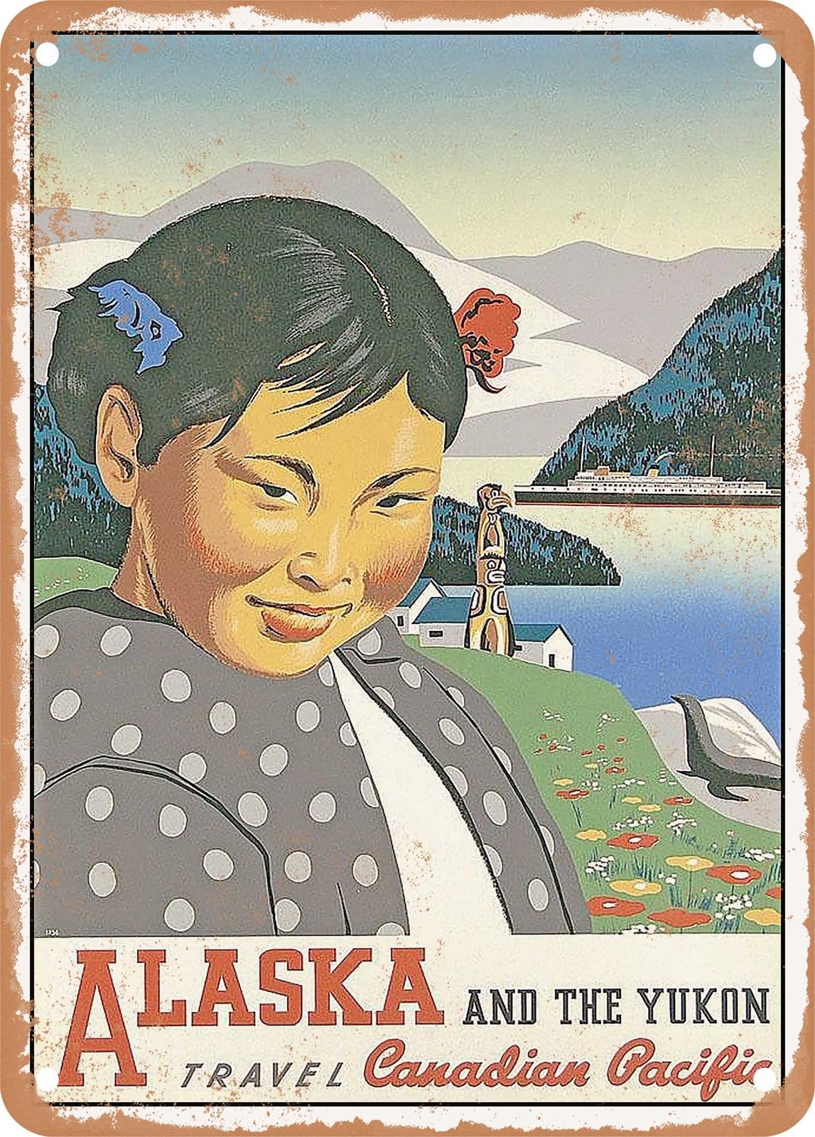 Miaomansenstore Metal Sign - 1948 Alaska And The Yukon Travel Canadian Pacific Vintage Ad Home Decor