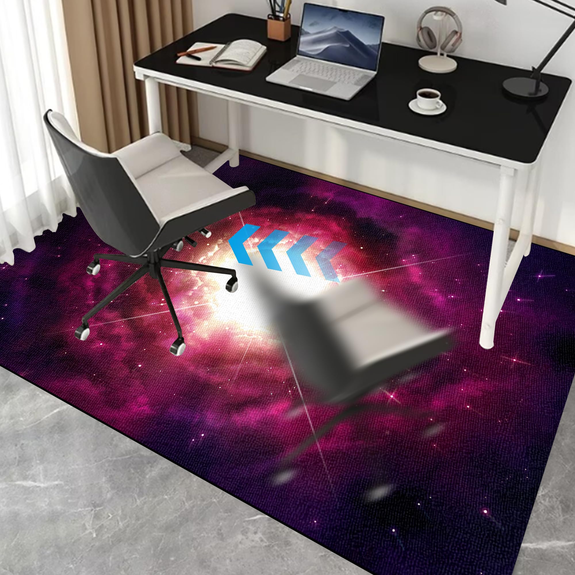 Mata pod fotel gamingowy na podłogę z twardego drewna, antypoślizgowa mata podłogowa do domowego biura, pokoju gier, mata na krzesło biurowe, dywan ochraniacz podłogi, 80 x 110 cm