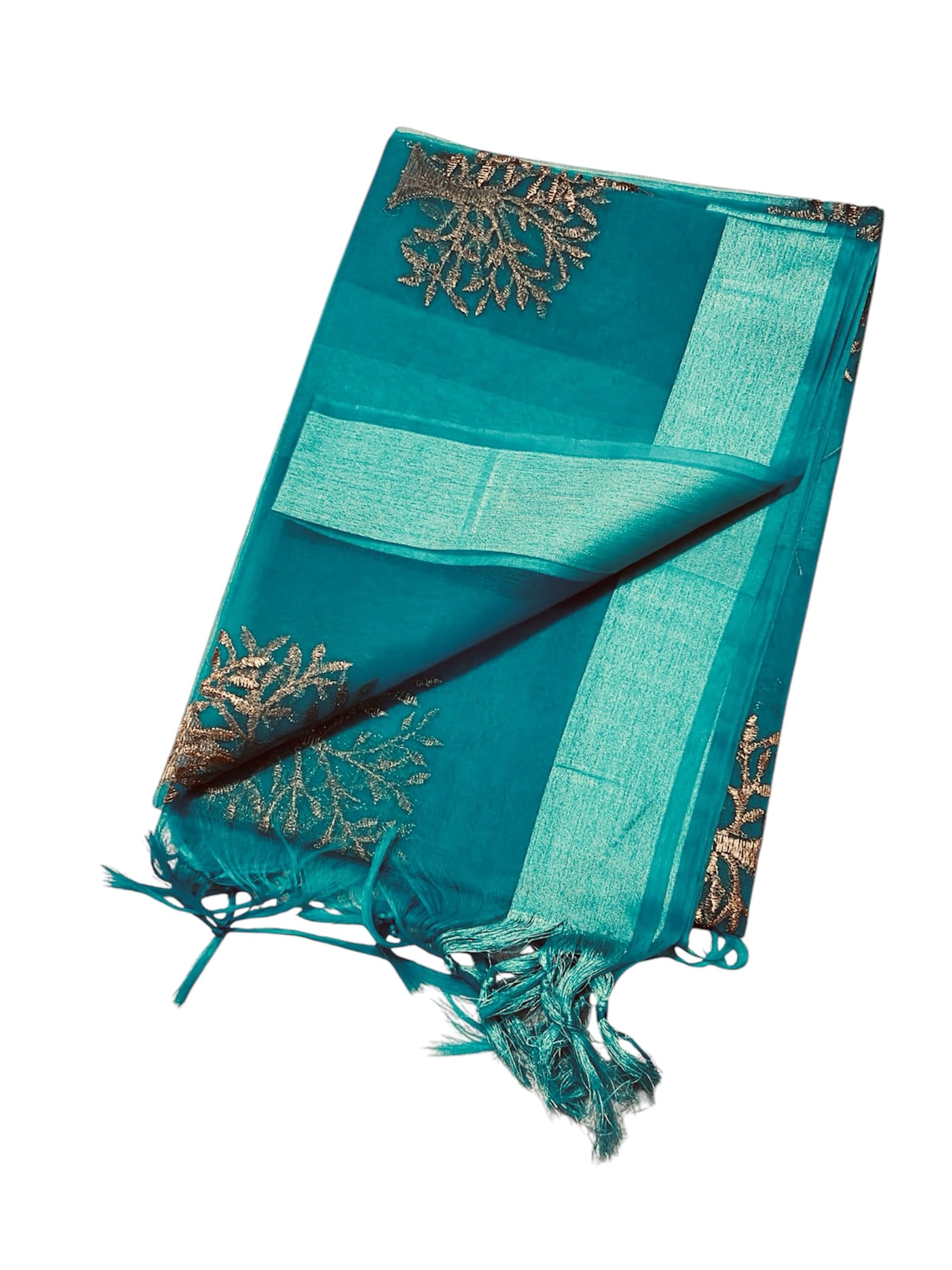 lkc Women's Fancy Banarasi Organza Silk TISSUE Dupatta with Golden Tree Embroidery, Zari Work-picture-17