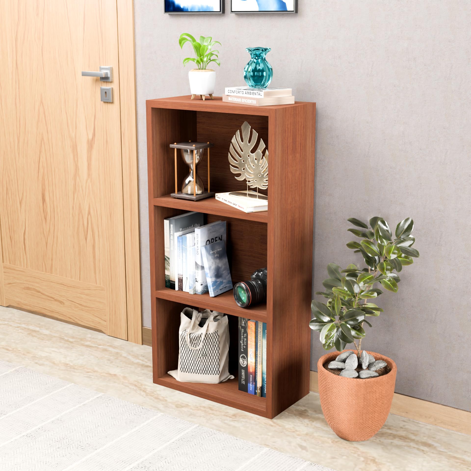 DFC Sage Engineered Wood Bookshelf Rack for Home Decor Living Room ...