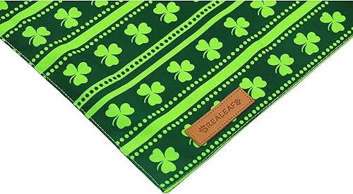 Miniatura 5 de Realeaf Paquete de 2 bandanas para perros del día de San Patricio bufanda reversible de trébol verde para mascotas para niños y niñas tela duradera