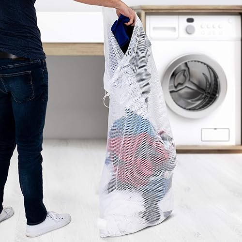 Miniatura 6 de Champion Sports Bolsa de malla para equipos bolsa de nailon resistente con cordón con cerradura y etiqueta de identificación, bolsa de