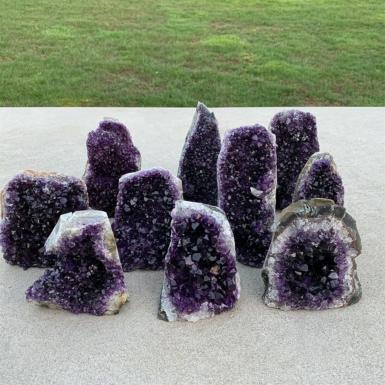 Amatista Piedra Áspera Amatista Natural Geoda Cuarzo Racimo Cristal Espécimen Energía Curación (Tamaño : 440-500g) Inicio Colecciones (Size : 740-800g)