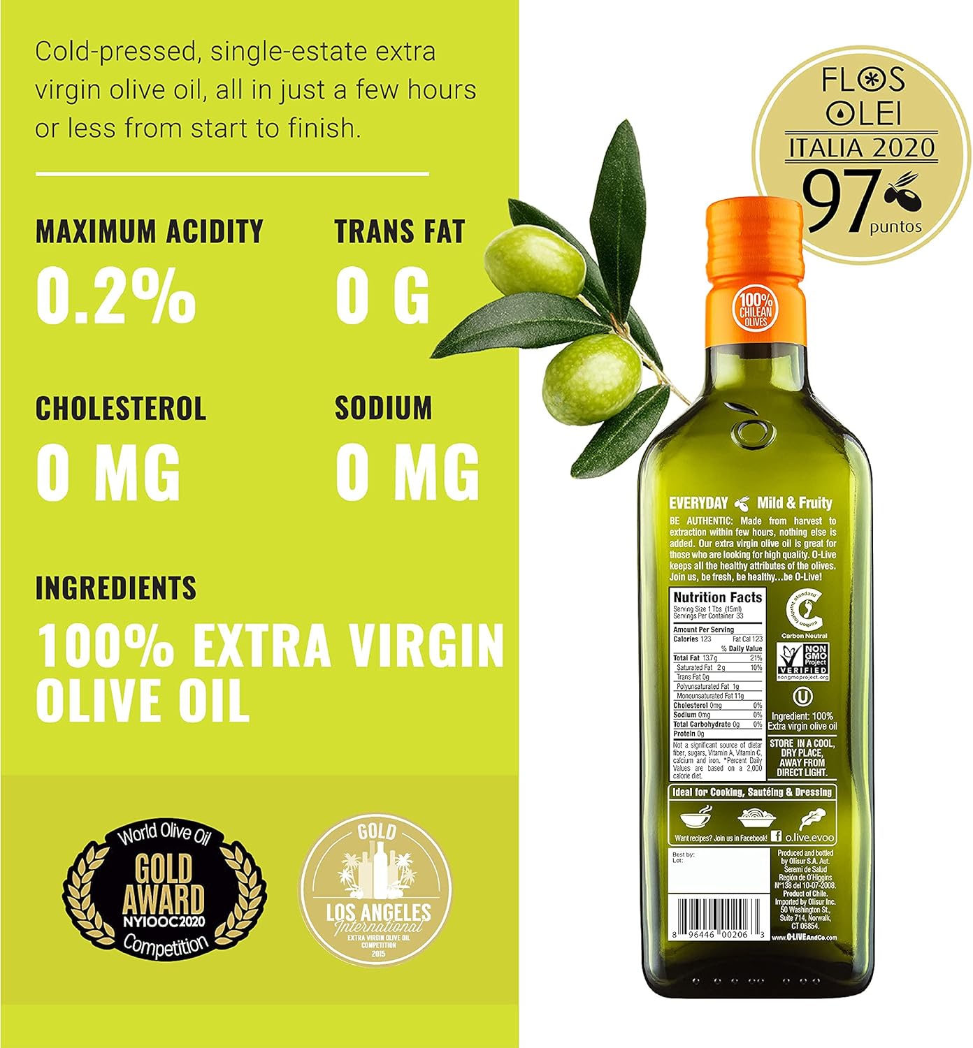 O Live Co Gold Medal Winner Extra Virgin Olive Oil Cold Pressed Premium Olive Oil Ideal For Cooking Or For Salad Dressing Versatile Olive Oil Extra Virgin 17fl Oz 500ml O Live Co Gold Medal Winner Extra Virgin Olive Oil Cold Pressed Premium Olive Oil Ideal For Cooking Or For Salad Dressing Versatile Olive Oil Extra Virgin 17fl Oz 500ml