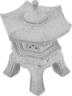 NUOBESTY 日本のミニ石灯籠像 六角形パビリオン 禅庭園用屋外装飾 マイクロランドスケープと盆栽向け照明アクセサリー