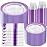 I00000 350 Pcs Clear Purple Plates for 50 Guests, Purple Dinnerware Include 100 Plates, 50 Cups, 50 Pre Rolled Napkins with Cutlery Set for Party and Wedding