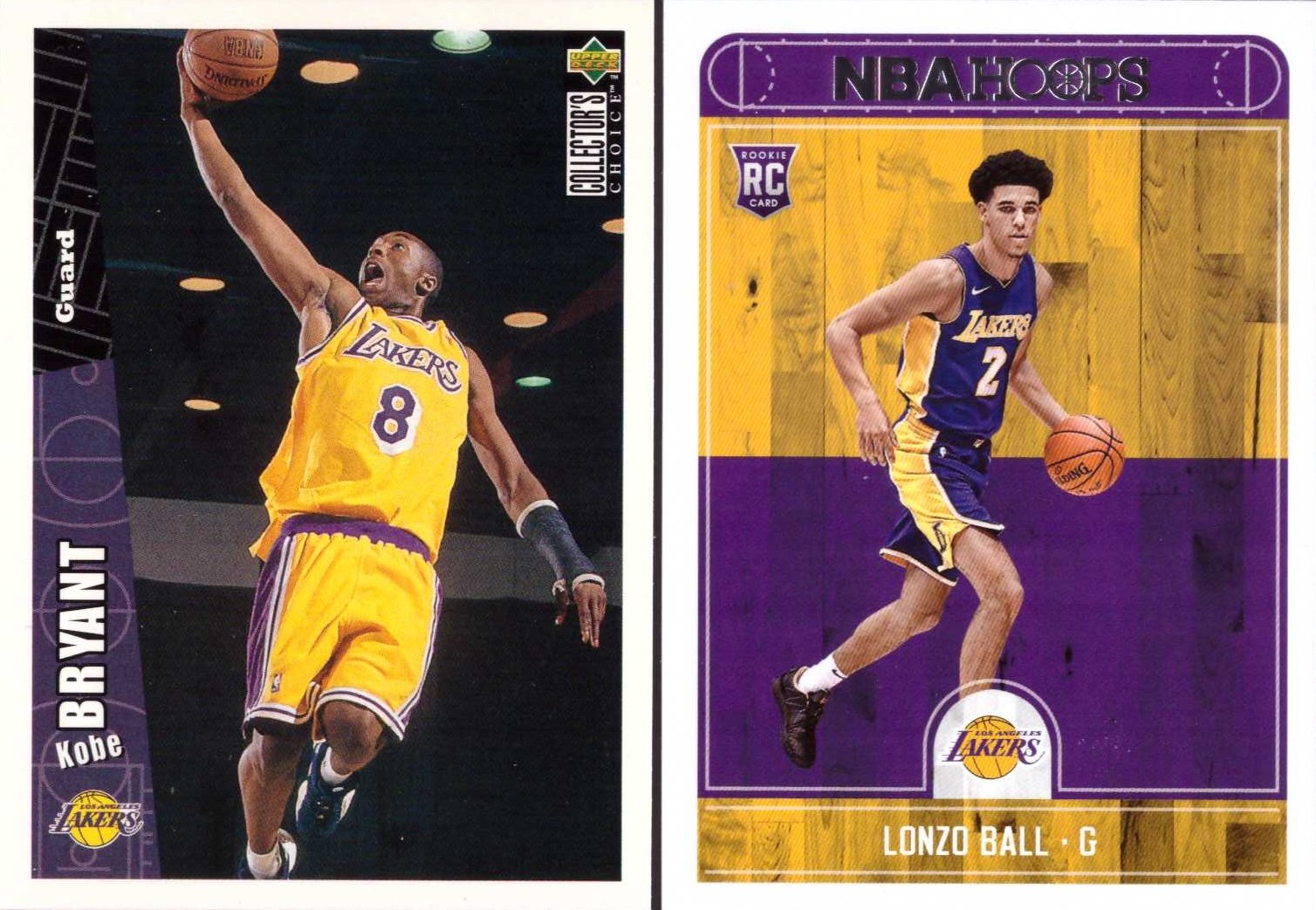 Amazon.com: Kobe and Lonzo Rookie Card Lot of 2-1996-97 Upper Deck  Collector's Choice Kobe Bryant Rookie Card and 2017-18 Panini NBA Hoops  Lonzo Ball Rookie Card Lakers : Collectibles & Fine Art