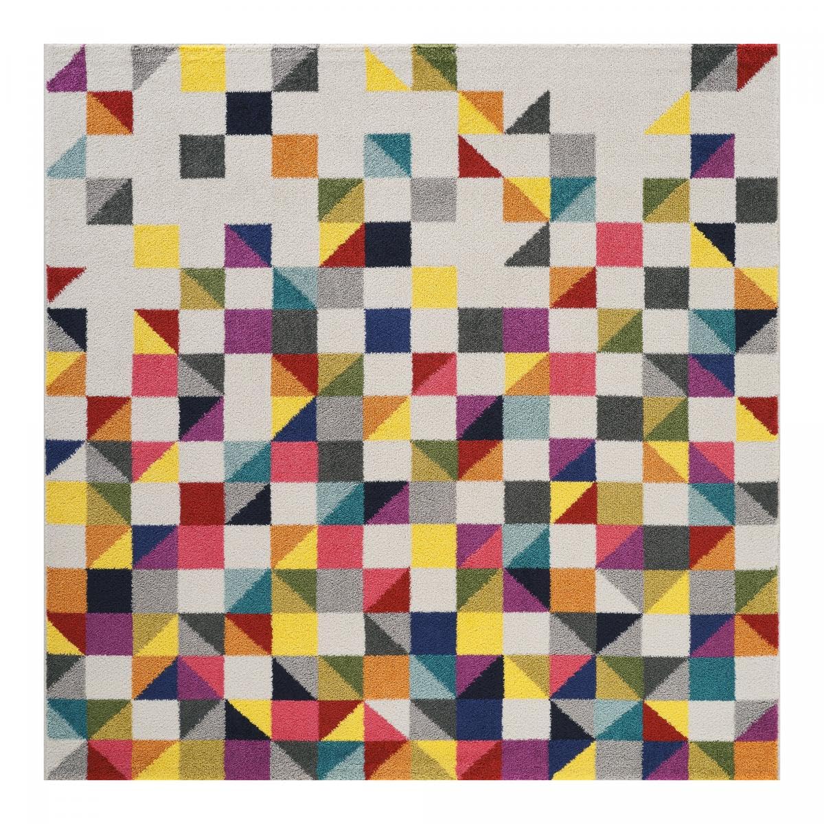 UN AMOUR DE TAPIS - tapis chambre detru boutik noir, blanc, rose, bleu, gris, jaune, orange, violet, rouge, vert, gris - 120 x 170 cm - tapis moderne 4139