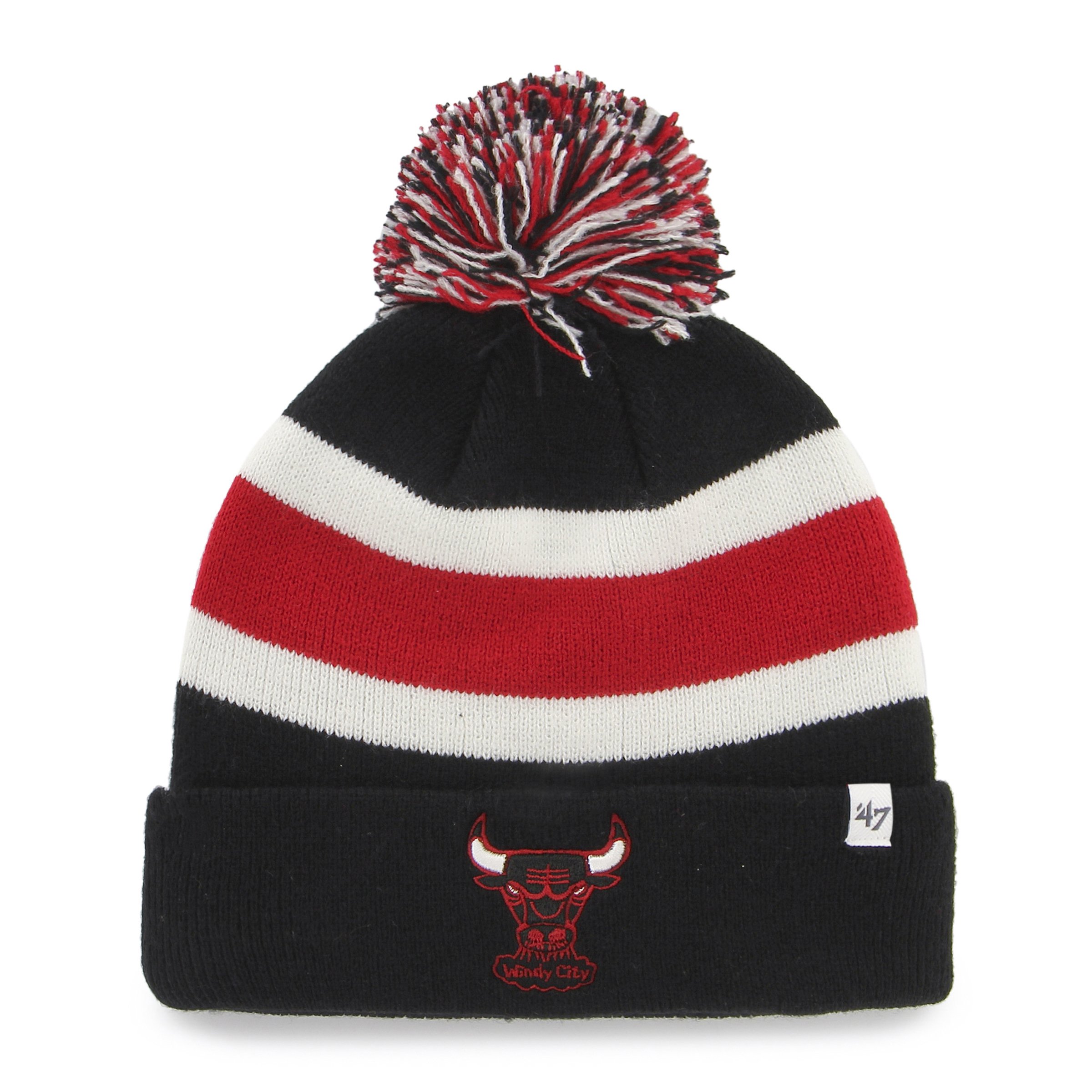 NBA Chicago Bulls Breakaway Cuff Knit Cap, One Size, Black