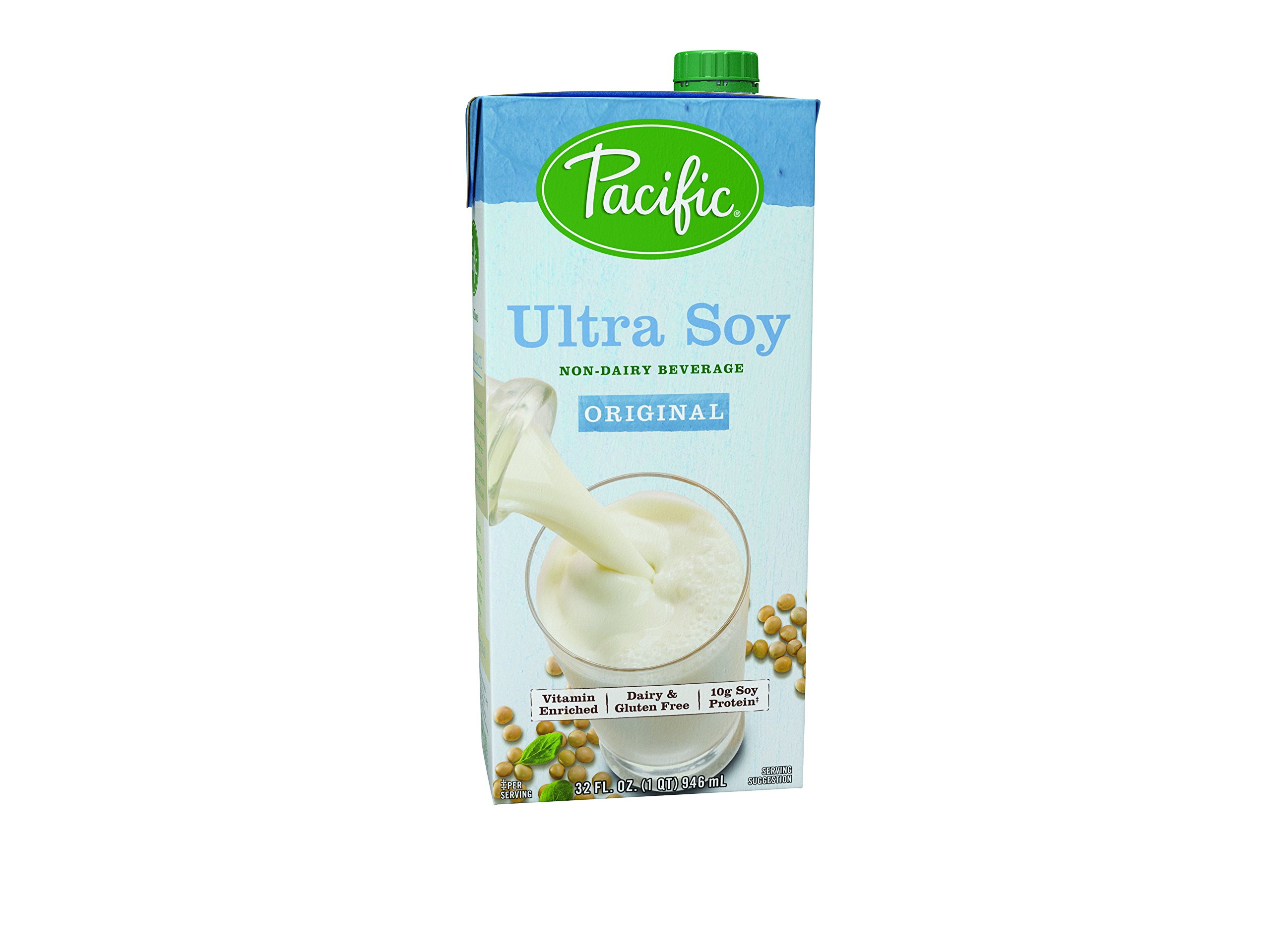 Pacific Foods Ultra Soy Milk, Original, 32 oz (12-pack)| Shelf Stable, Plant-Based, Vegan, Non GMO