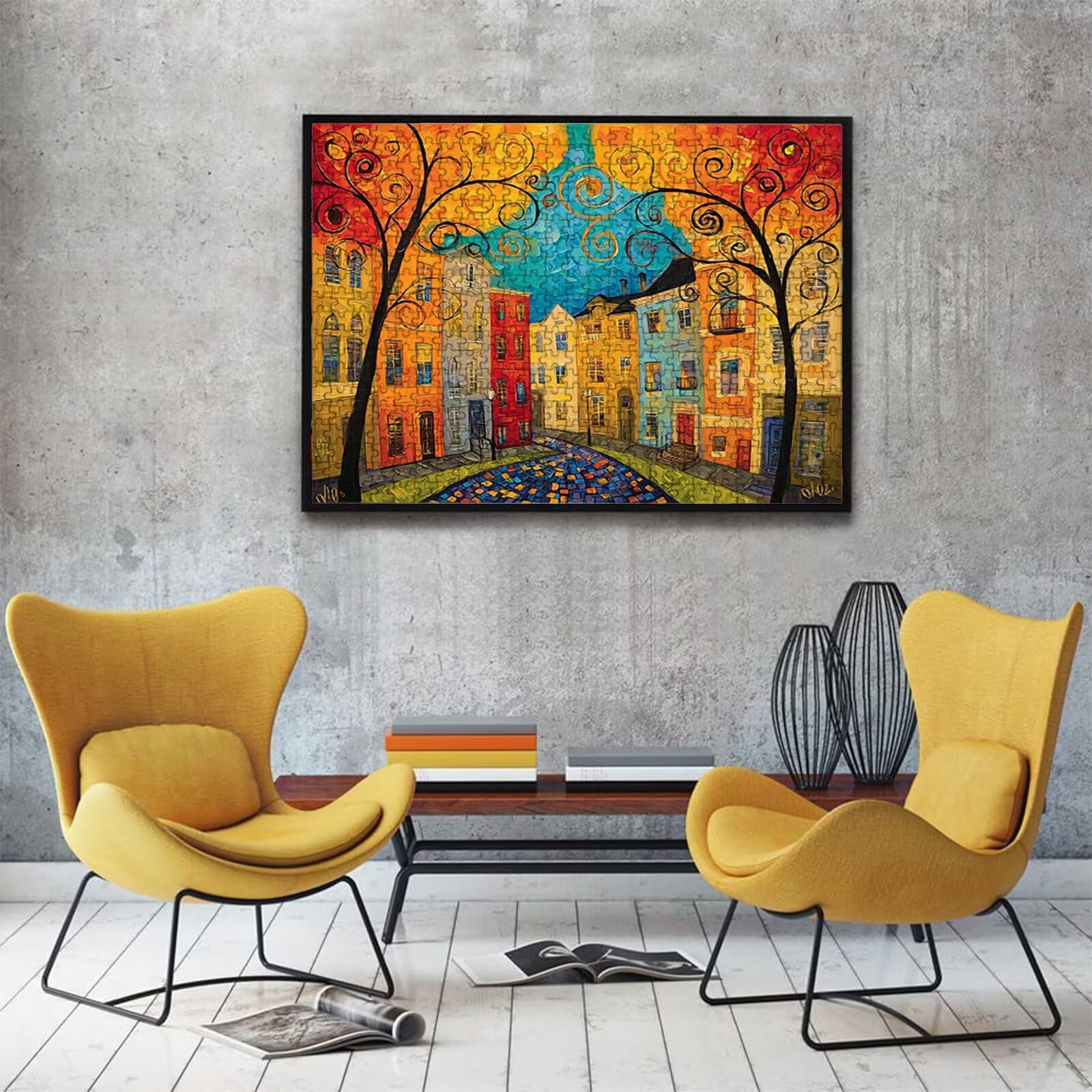Puzzle astratto Casa(4), Puzzle Adulti 3000 pezzi, Puzzles Legno con Squisita Scatola di Imballaggio, Rompicapo per Esperti con Incastro Perfetto, Stampa Alta Definizione, Regalo per Adulti W3H-628