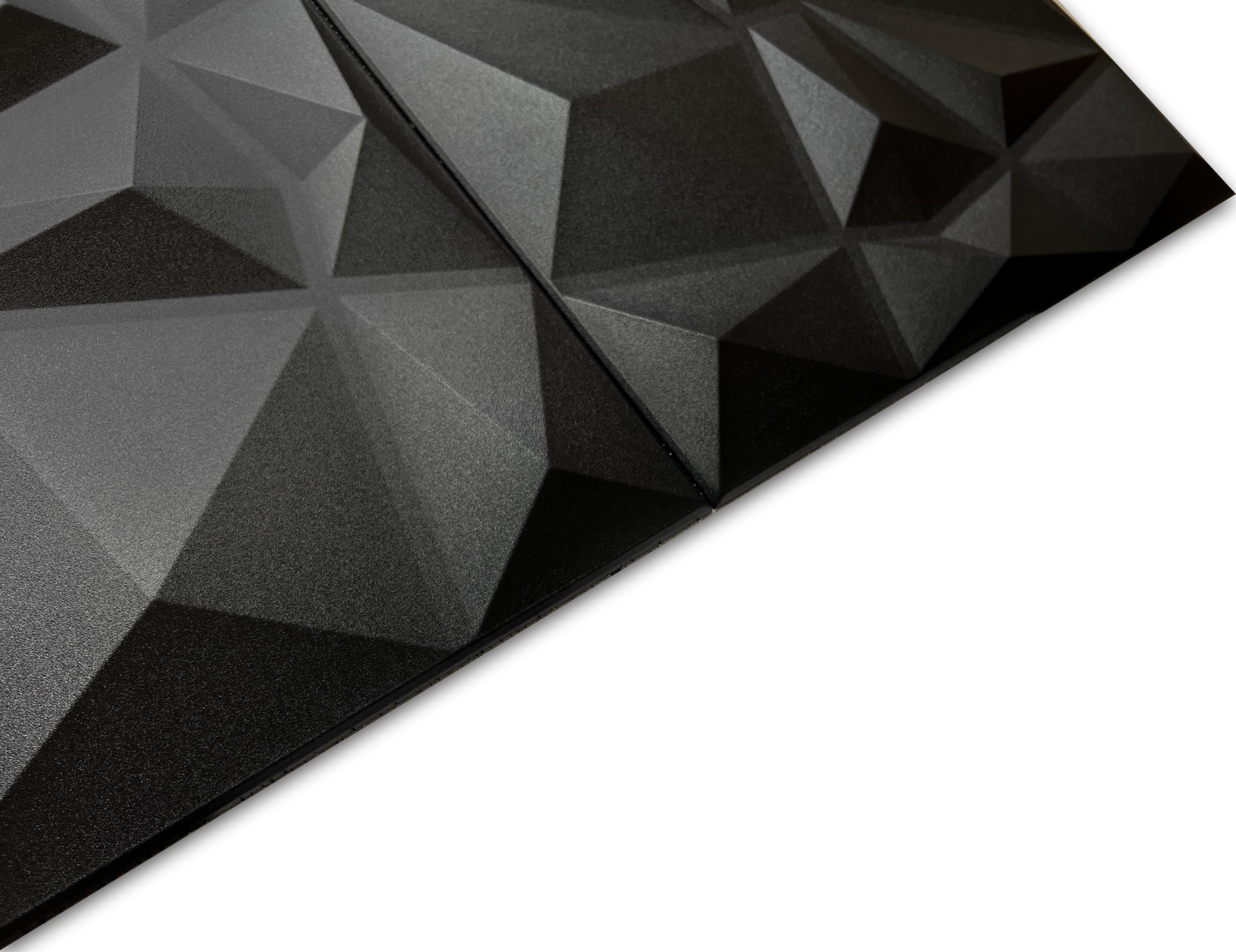 DECCART Pannelli Decorativi Per Pareti 3D - Pannelli Murali - Pannello Decorativo Parete - Polystyrène PSE - 50x50 cm Ambra 8 m², 32 Pezzi, Nero