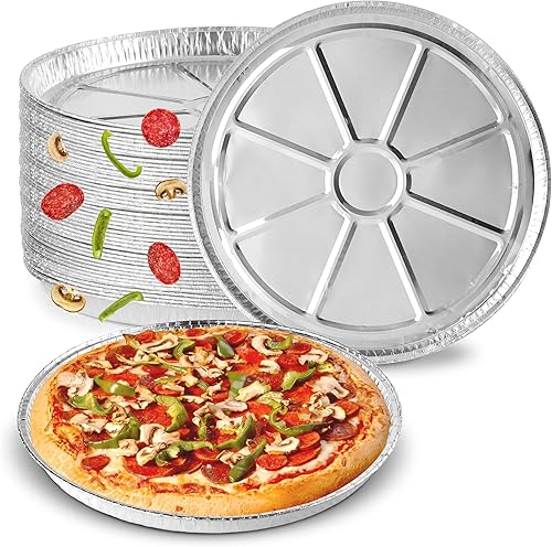 Stock Your Home Sartenes de aluminio desechables para pizza de 12 pulgadas (paquete de 25 unidades) para pizzas personales individuales, lata de