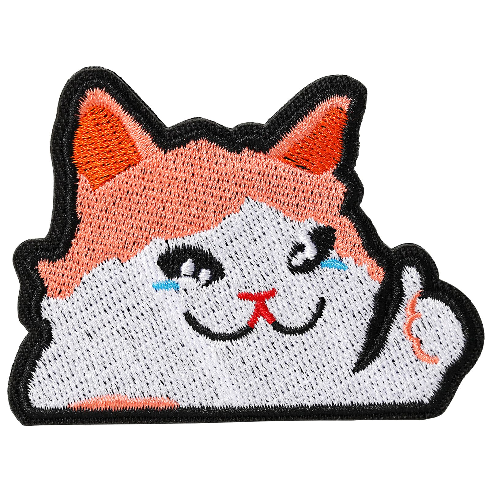 Funny Cry Cat Patch, Hook and Loop Embroidered Patch, Cute Cat Meme Morale Patch, DIY Applique Accessories for Backpacks, Dog Harnesses, Army Vests, Gym Bags, Hats, Helmets