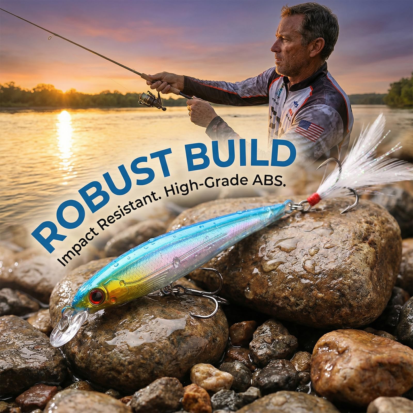 Kit de Señuelos de Pesca con Caja – 8 Piezas Señuelos Spinning Artificiales 3D Realistas para Trucha, Lubina, Perca y Black Bass – Accesorios para Pesca en Agua Dulce y Salada — view 5