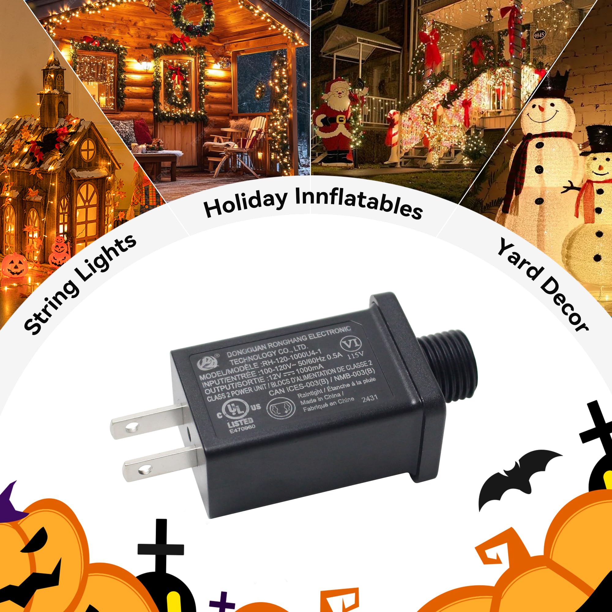 Snapklik.com : Replacement Yard Inflatable Adapter Class 2 Power Supply