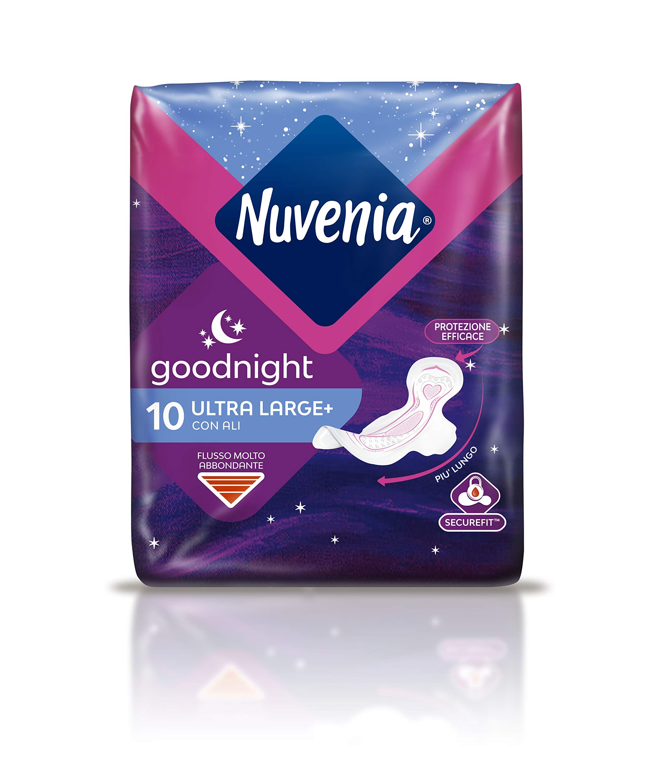 NuveniaUltra Night Absorbent with Wings - 10g, 3 count