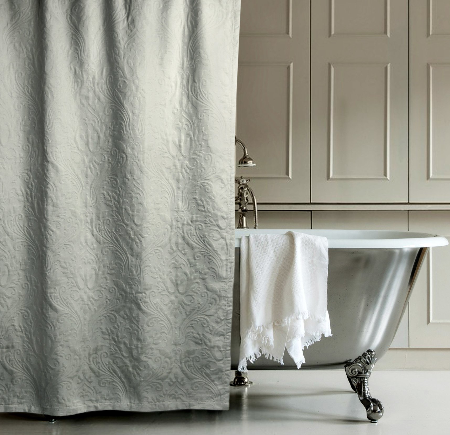 Matelasse Luxury Shower Curtain by Hotel Collection 100percent Cotton