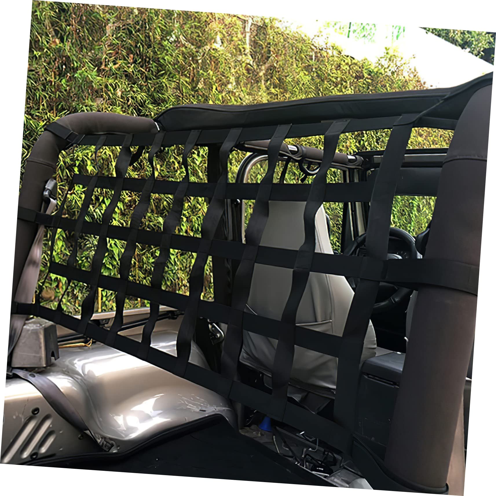 Rete Fermacarico per Auto Nera Intrecciato, Rete Stoccaggio Tetto Auto Senza Foratura, Resistente e Versatile per Campeggio e Bagagli