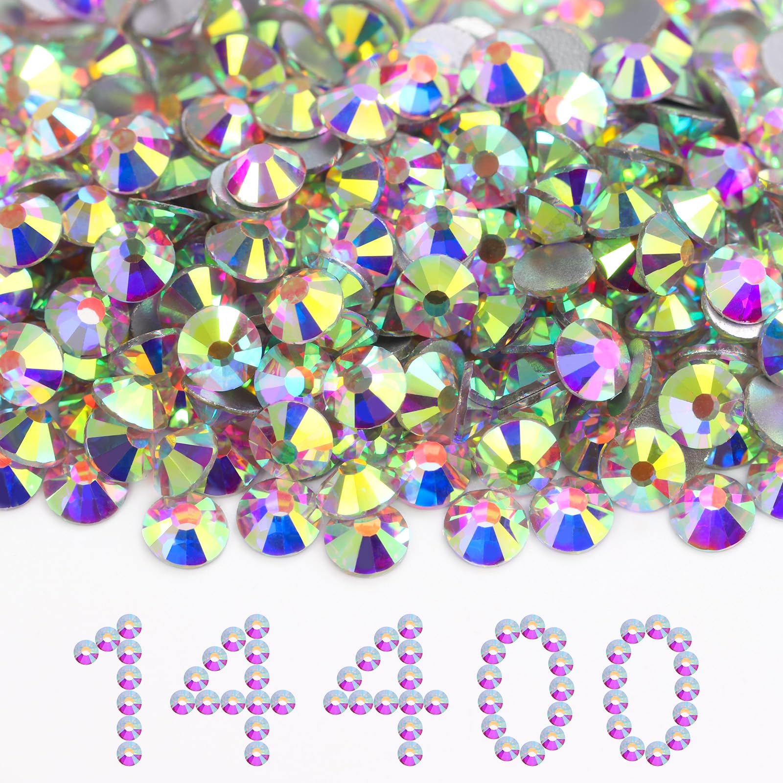 14400PCS Crystal AB Flatback SS20 Rhinestones Bulk(4.6-4.8mm)