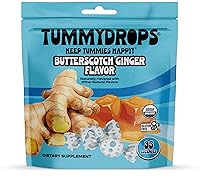 Vista 1 de Tummydropch orgánico USDA sabor jengibre Butterscotch Tummydrops, sin gluten y vegano, 33 gotas