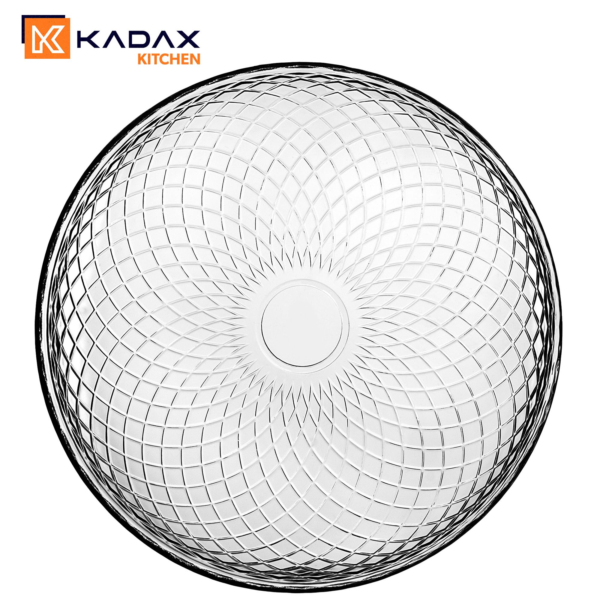 KADAX Lot de 6 assiettes rondes en verre transparent de 30 cm, grandes assiettes de service en verre, idéales comme assiettes à dessert, assiettes plates ou assiettes de présentation