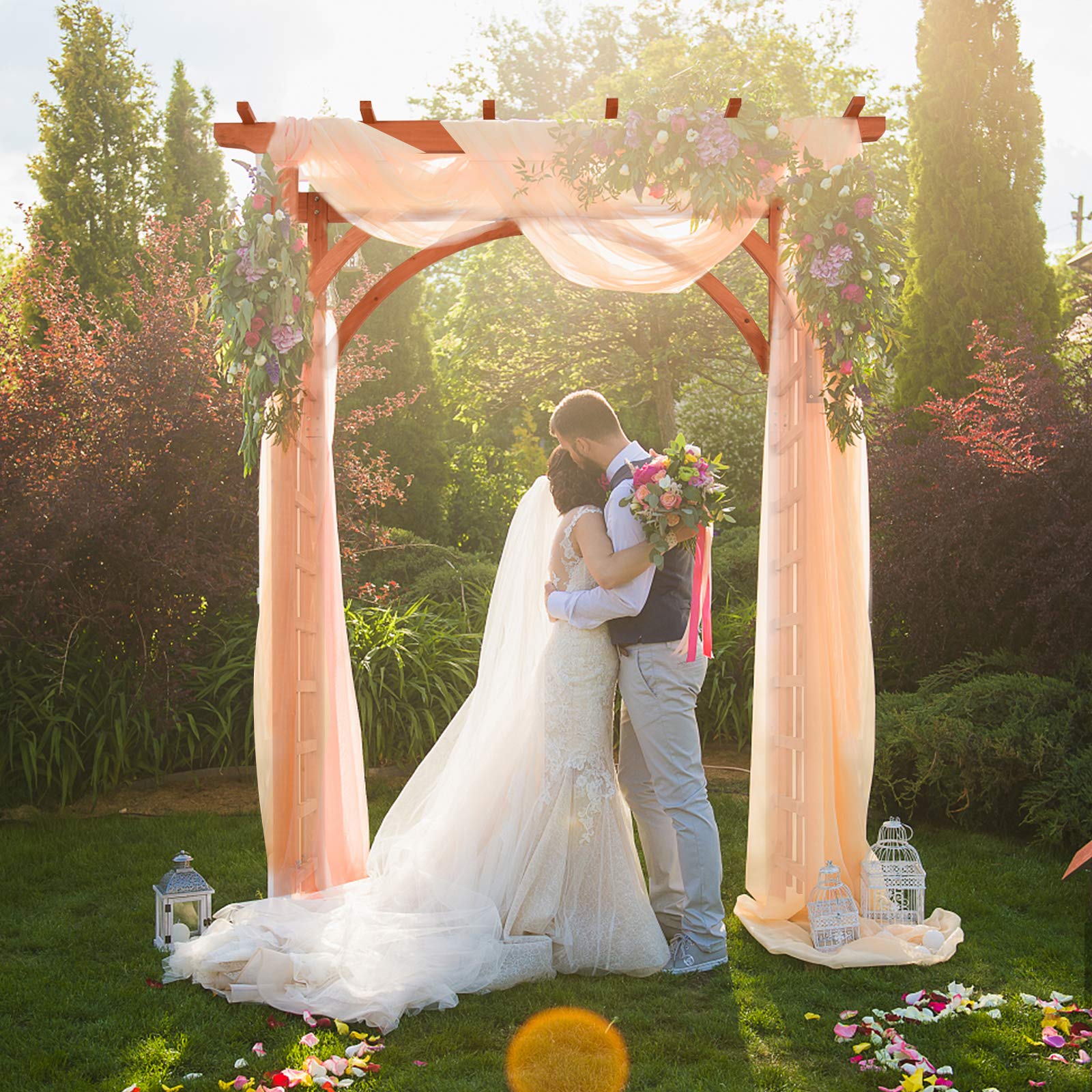 Buy Giantex 85inch Wooden Garden Arch Wedding Arch for Ceremony, Garden