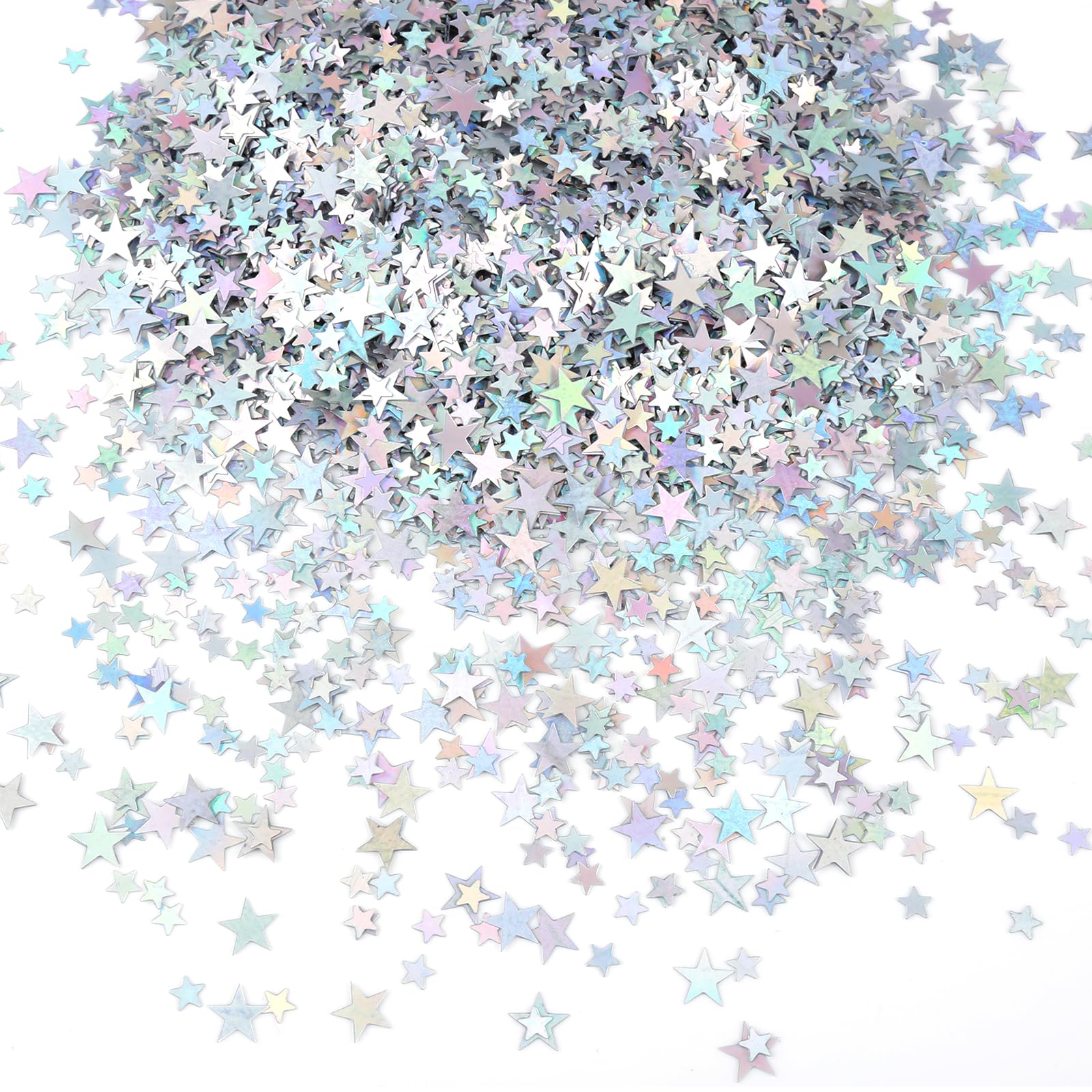 DIWULI Confettis Argentés élégants En Acrylique En Forme D'étoile, Décoration De Table