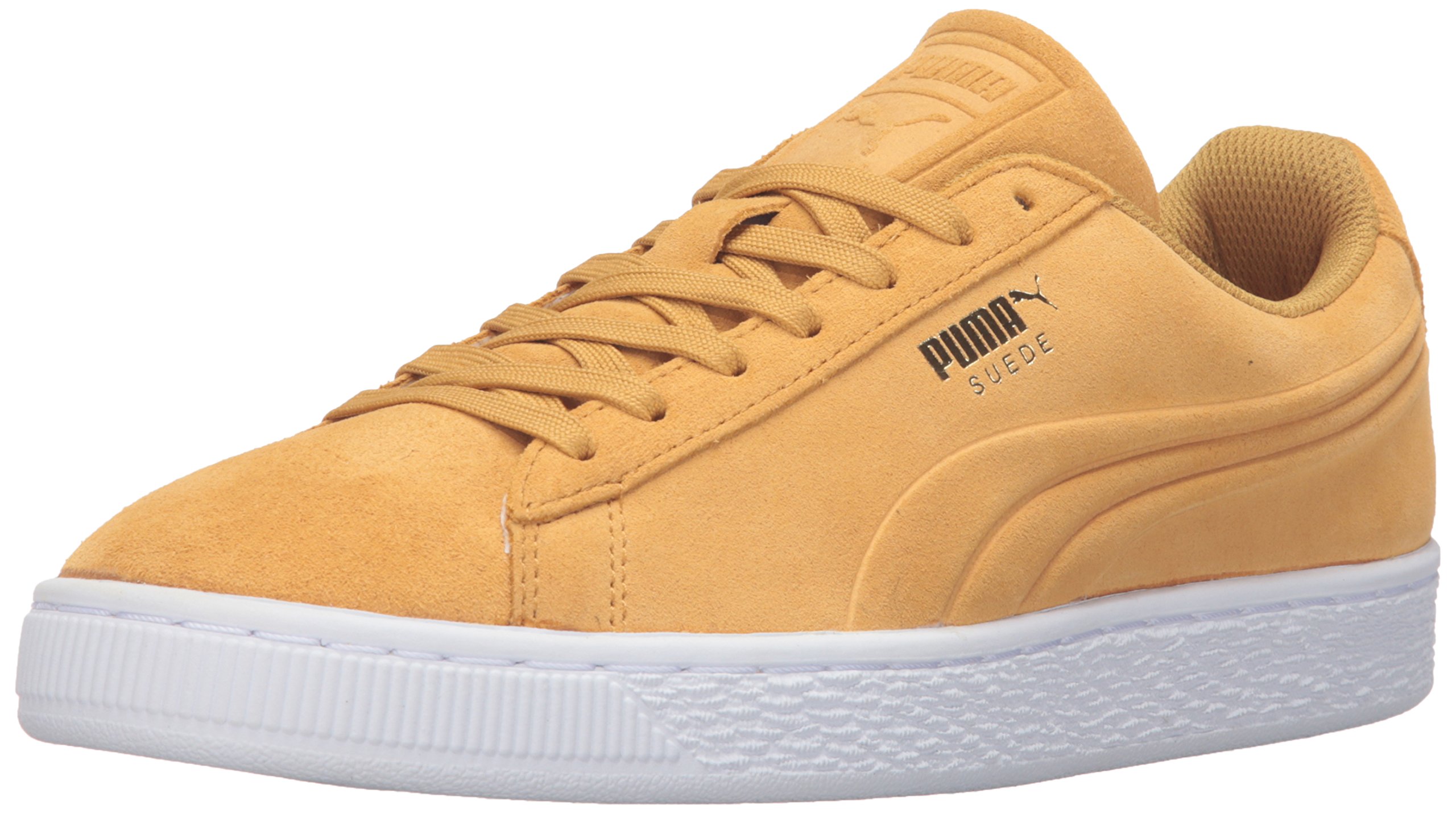 Puma Men's Suede Classic Debossed Sneaker, Bright Gold, 14 M US
