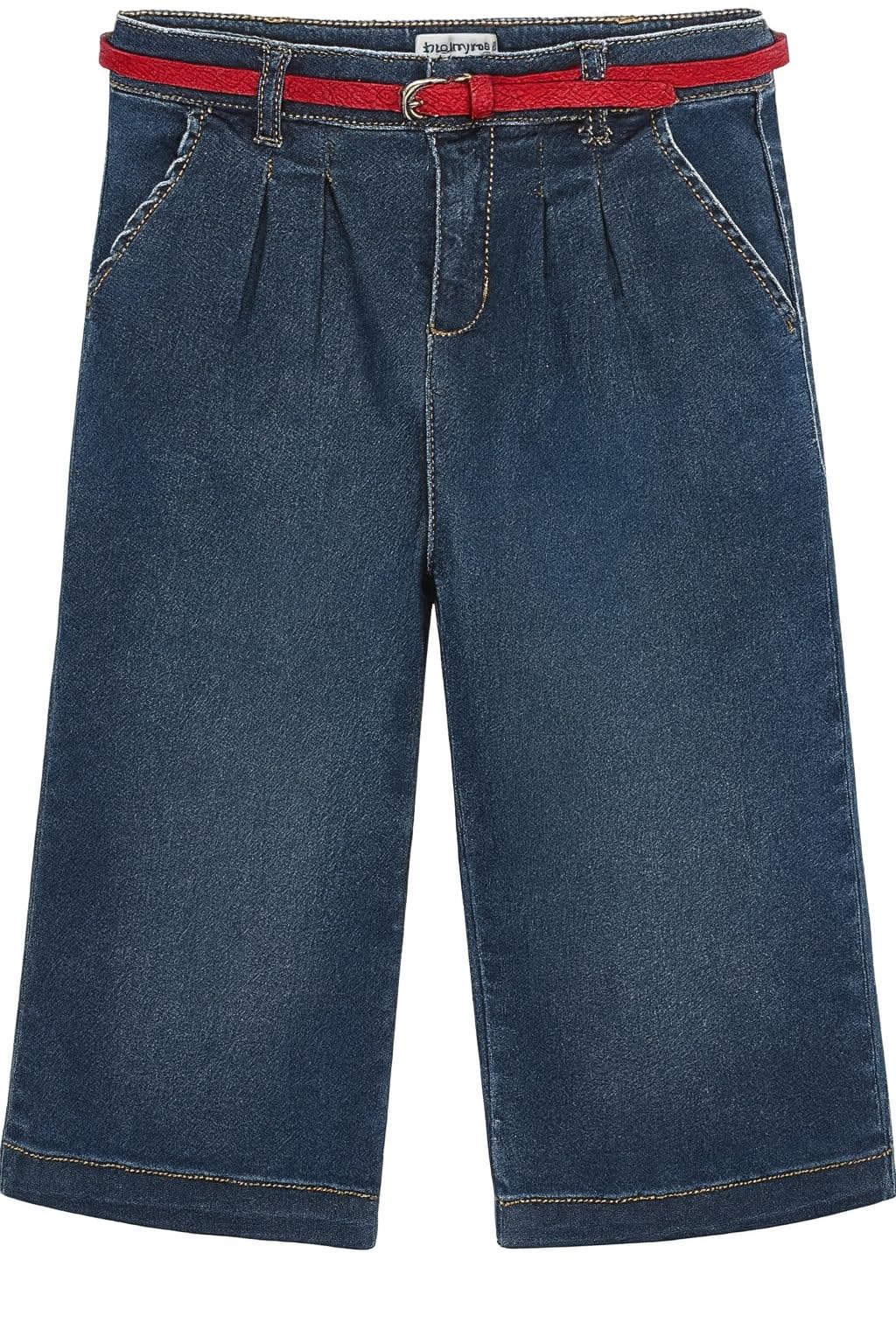 Jeans de Denim Claro Mayoral 4548 con Cinturón Rojo