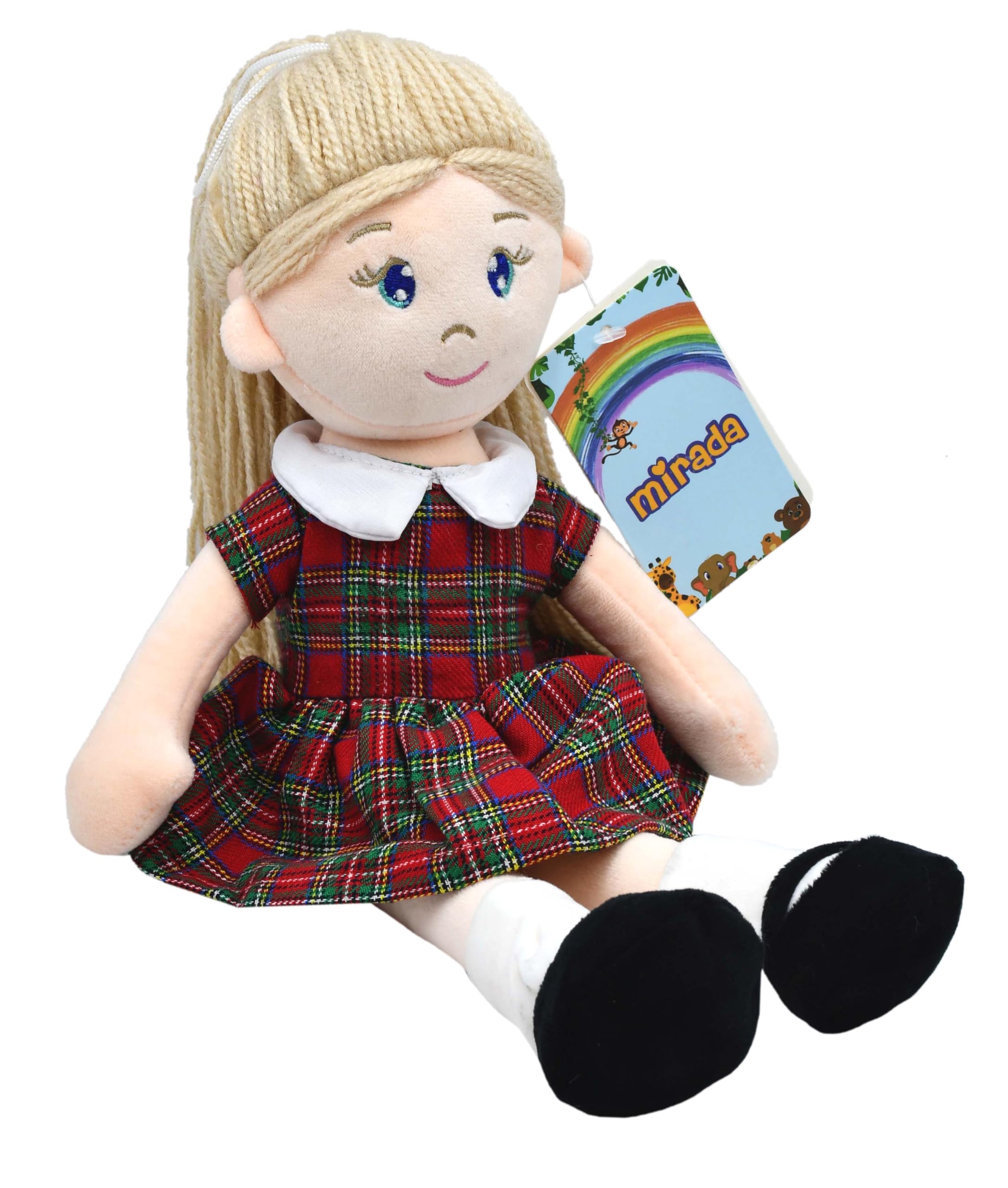 Mirada Cute Huggable Gudiya Mia School Girl Rag Doll Soft Toy for Baby Girls/Kids | Washable & Super Soft Fabric Body|Stuffed Plush | Ideal Gift for Rakhi/Raksha Bandhan/Birthday - 38cm - Image 7 thumbnail