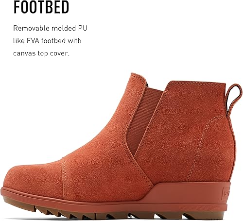 Miniatura 4 de Sorel - Botas cortas hasta el tobillo para mujer Evie, piel de ante impermeable, suela de cuña