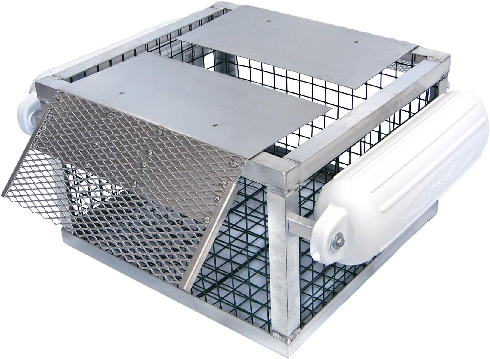 Pond King Floating Turtle Trap; All-Aluminum Welded Frame; Flippers with Stainless Steel Hinges